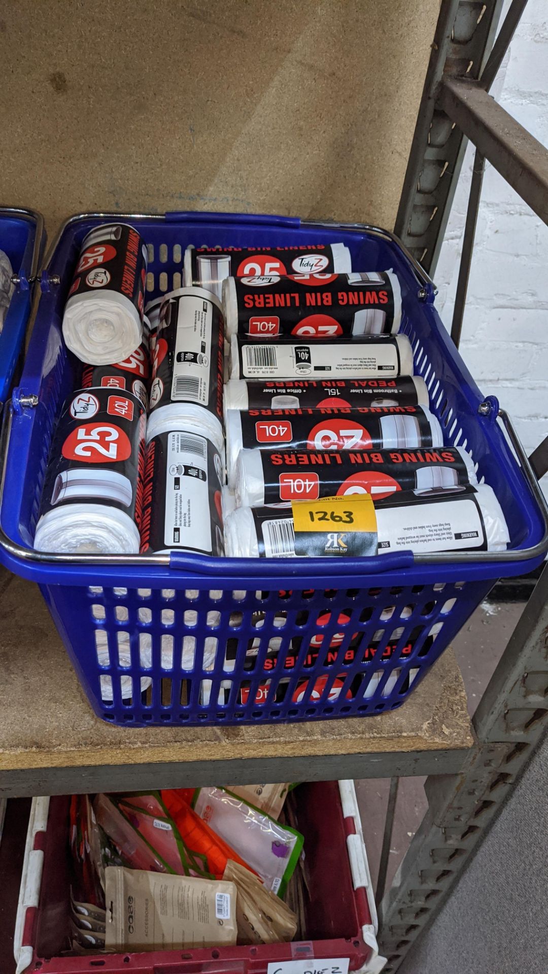 Contents of a crate of swing bin liners. IMPORTANT – DO NOT BID BEFORE READING THE IMPORTANT