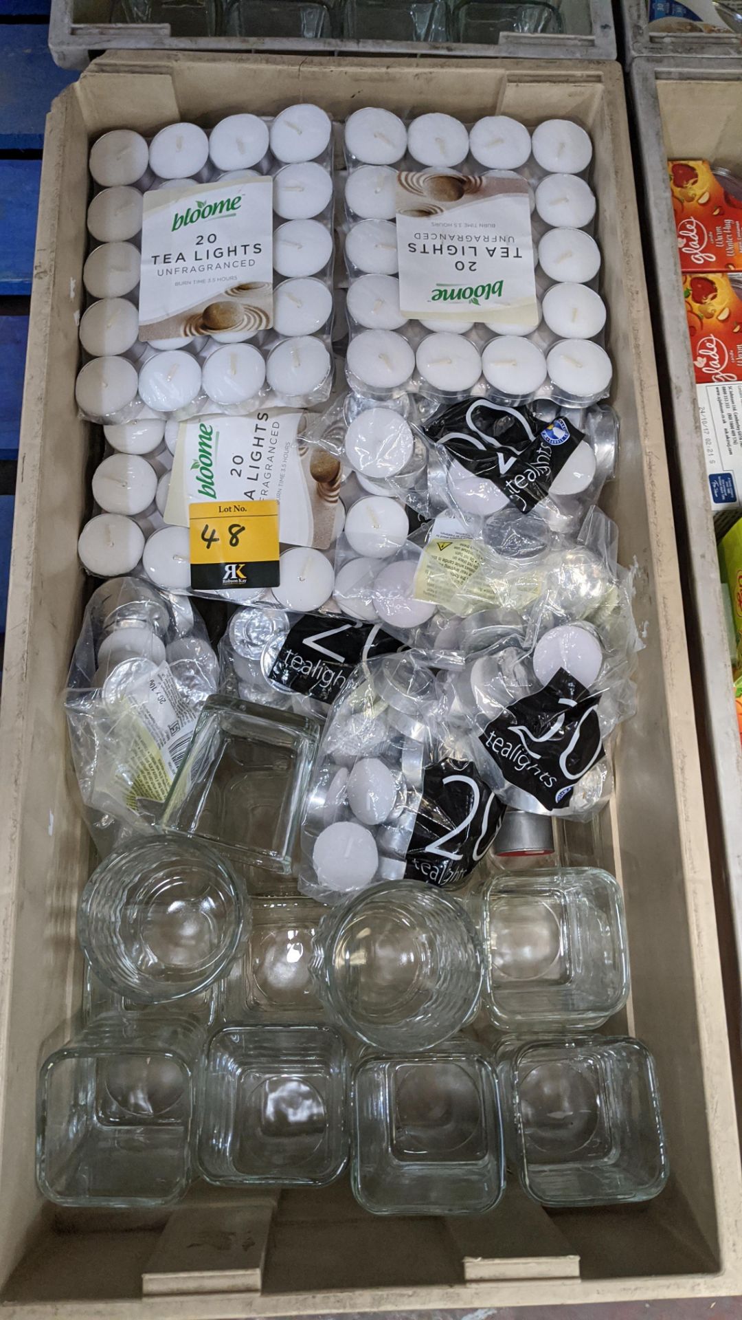 Contents of 2 crates of tealights & tealight holders - crates excluded. IMPORTANT – DO NOT BID - Image 2 of 3