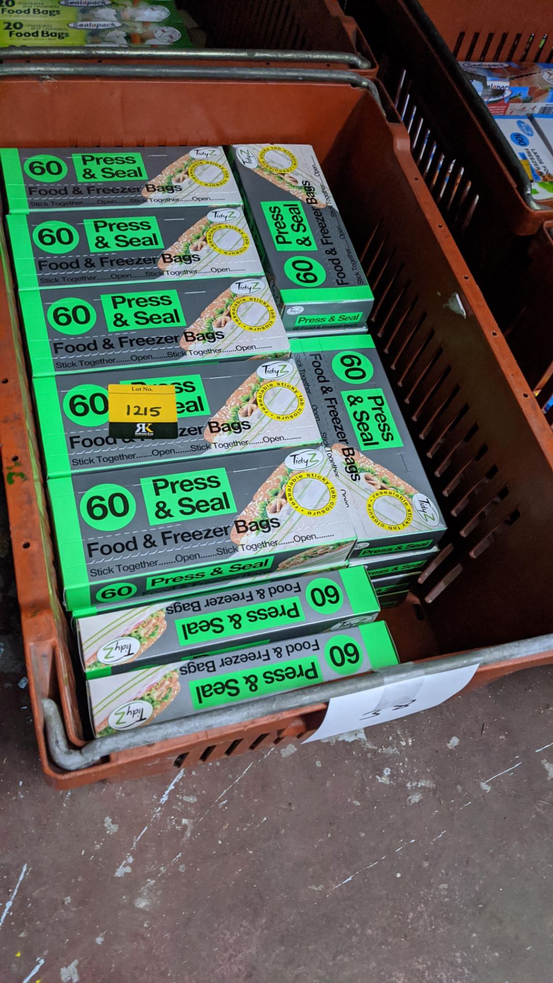 38 boxes of Press & Seal food & freezer bags - crate excluded. IMPORTANT – DO NOT BID BEFORE READING