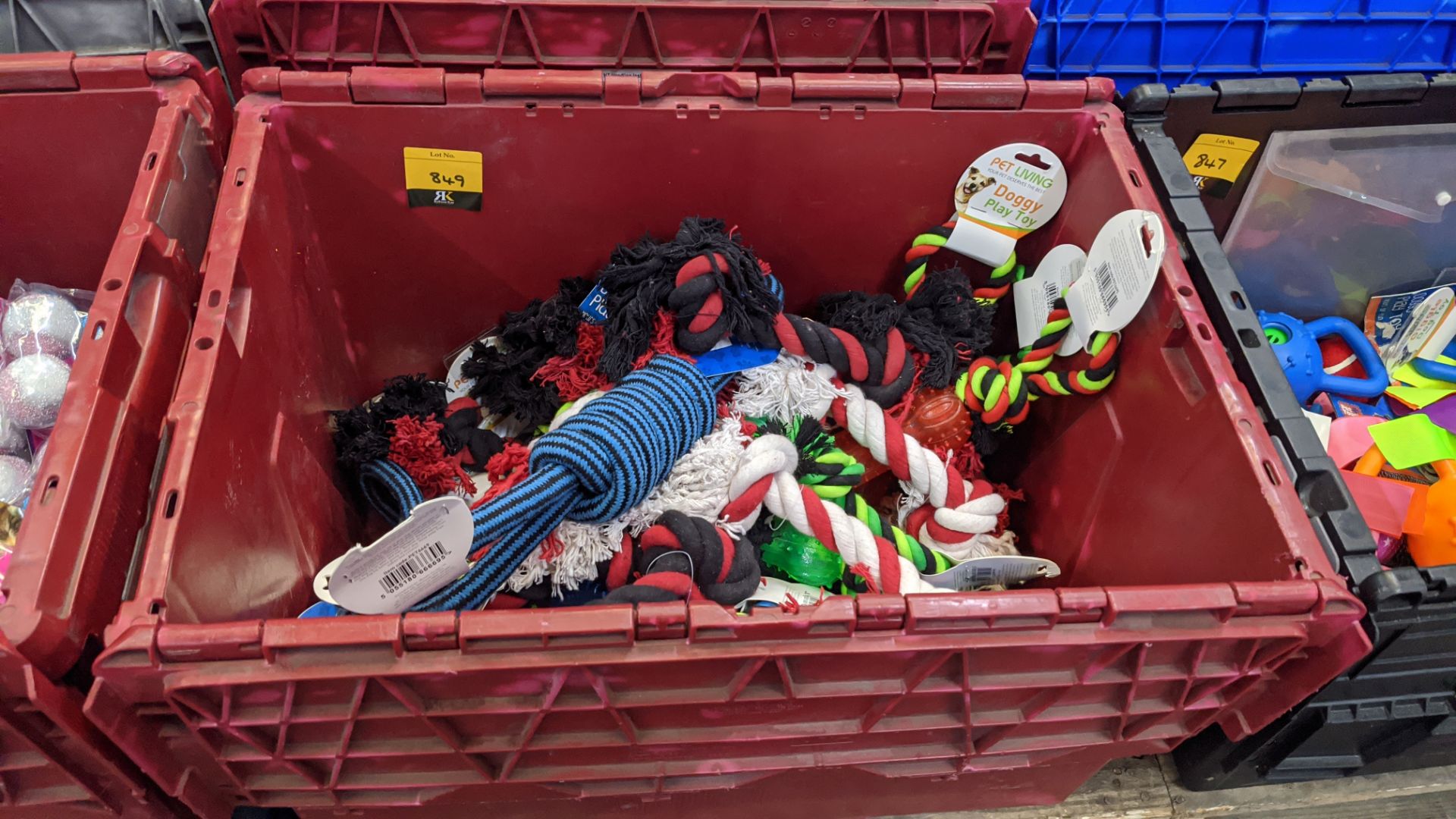 Contents of a crate of dog toys - crate excluded. IMPORTANT – DO NOT BID BEFORE READING THE