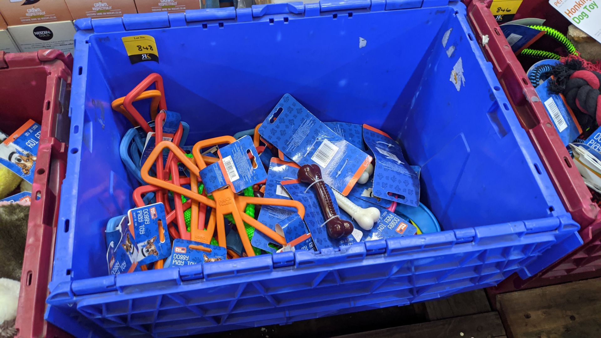 Contents of a crate of dog toys - crate excluded. IMPORTANT – DO NOT BID BEFORE READING THE