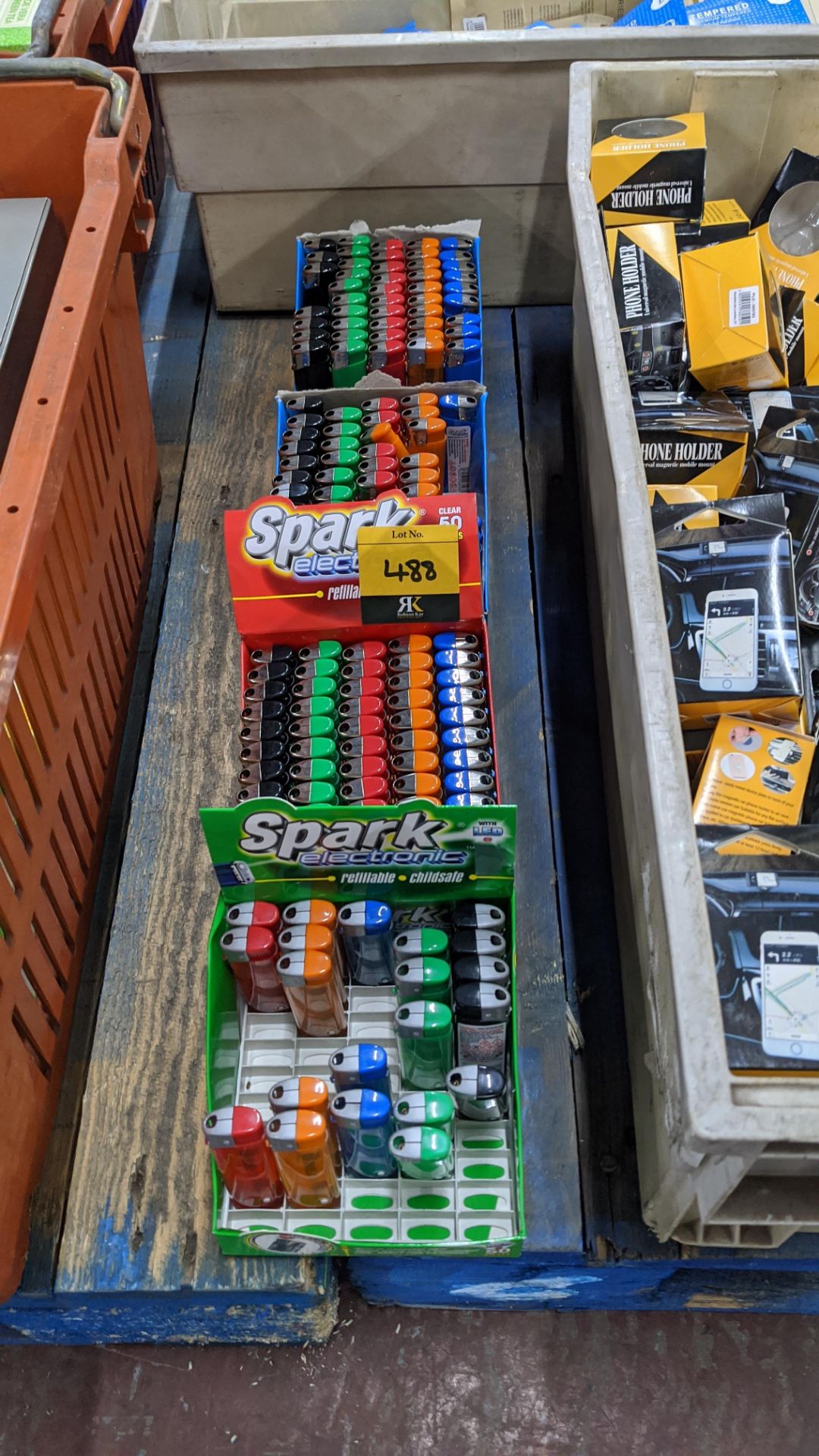 Row of Stark Electronics disposable lighters. IMPORTANT – DO NOT BID BEFORE READING THE IMPORTANT - Image 2 of 2