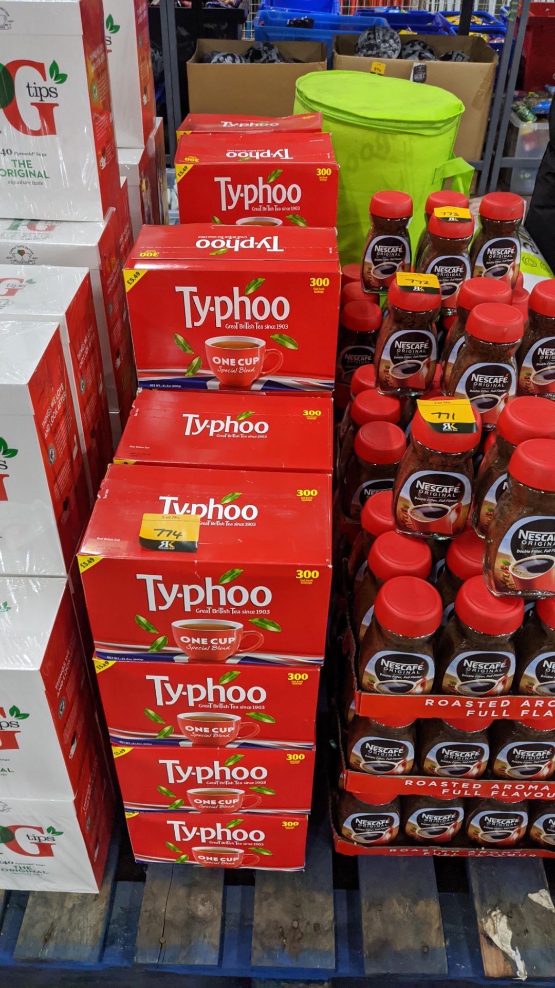 26 boxes of Typhoo Teabags, each box containing 300 teabags. IMPORTANT – DO NOT BID BEFORE READING