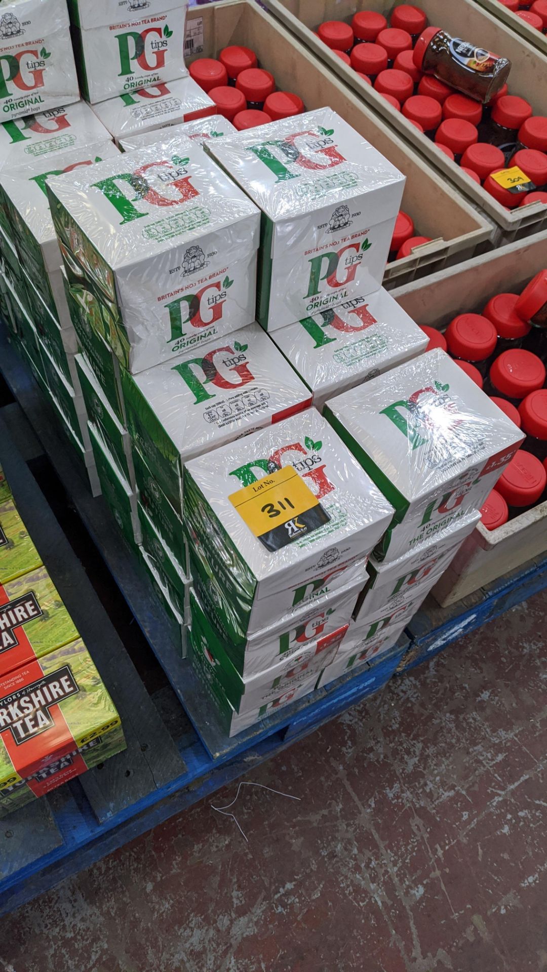 26 boxes of PG Tips Original, each box containing 40 original pyramid bags. IMPORTANT – DO NOT BID