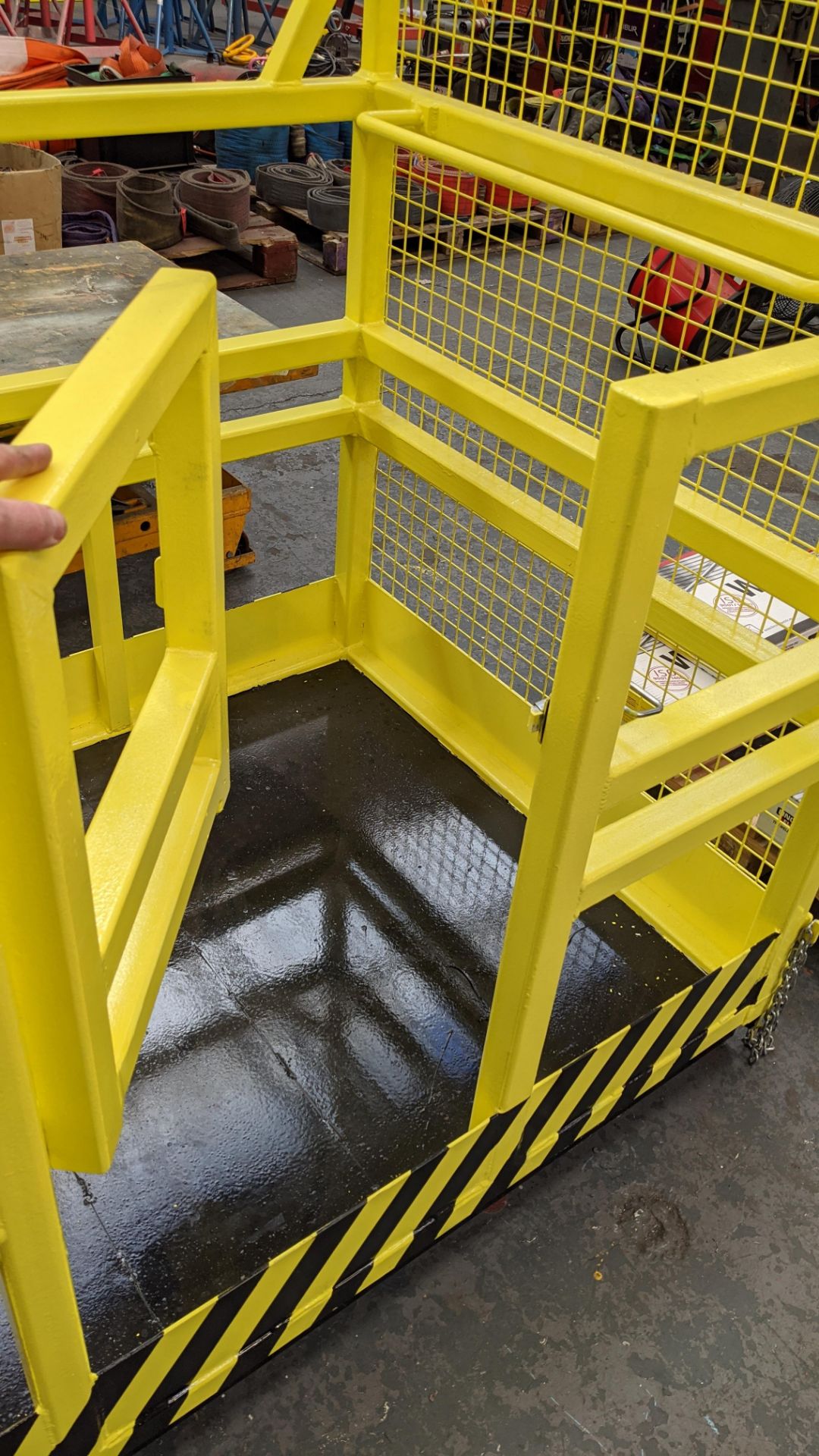 Large forklift truck inspection cage, incorporating lockable door - Image 4 of 6