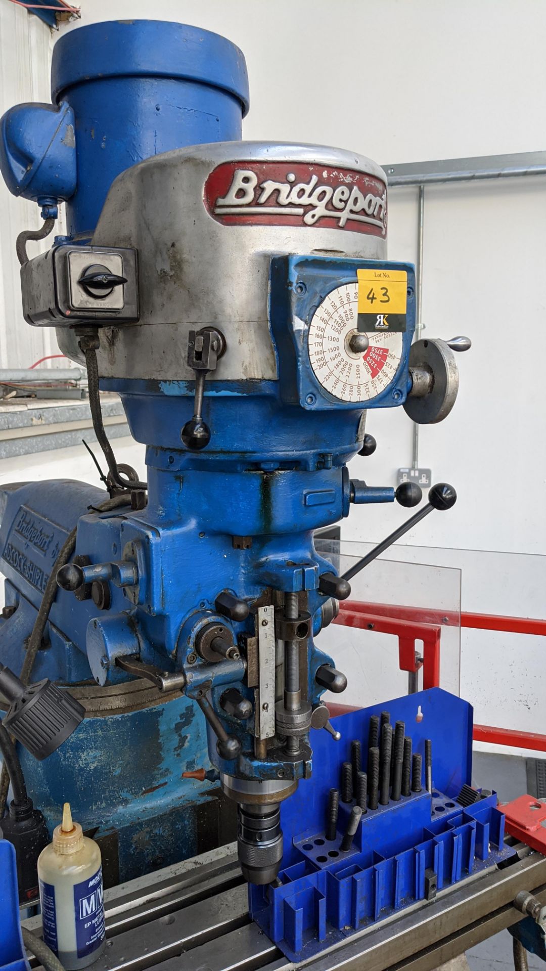 Bridgeport floorstanding turret mill with Newall model DP700 DRO - Image 6 of 11