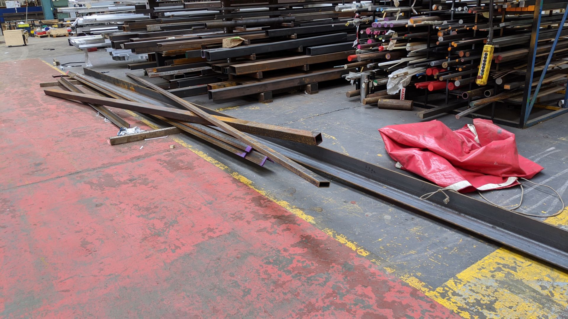 Huge quantity of metal bar, rod & other stock comprising 3 very heavy-duty Christmas tree racks & - Image 11 of 22