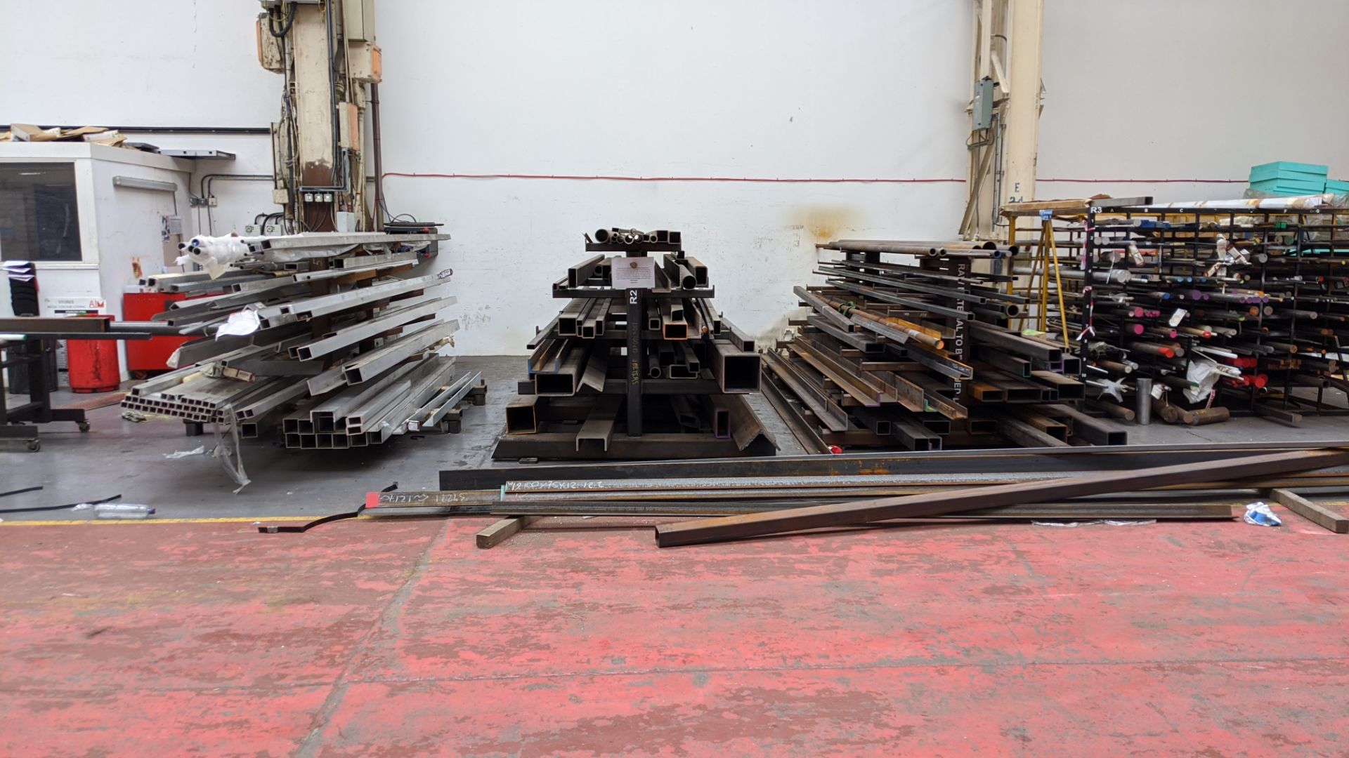 Huge quantity of metal bar, rod & other stock comprising 3 very heavy-duty Christmas tree racks & - Image 4 of 22