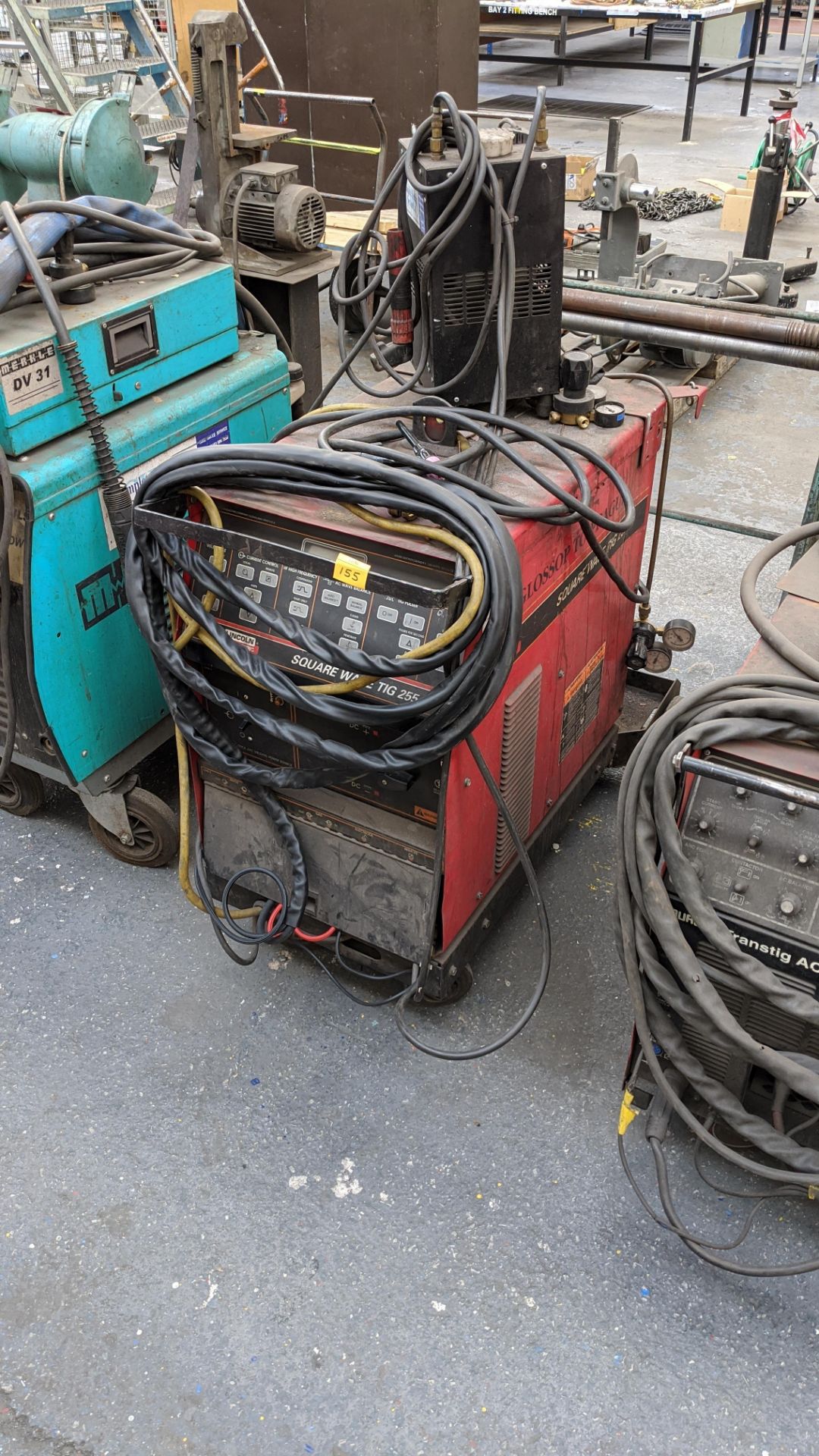 Lincoln Electric Square Wave TIG 255 welder plus feeder unit located on top of same as pictured - Image 2 of 7