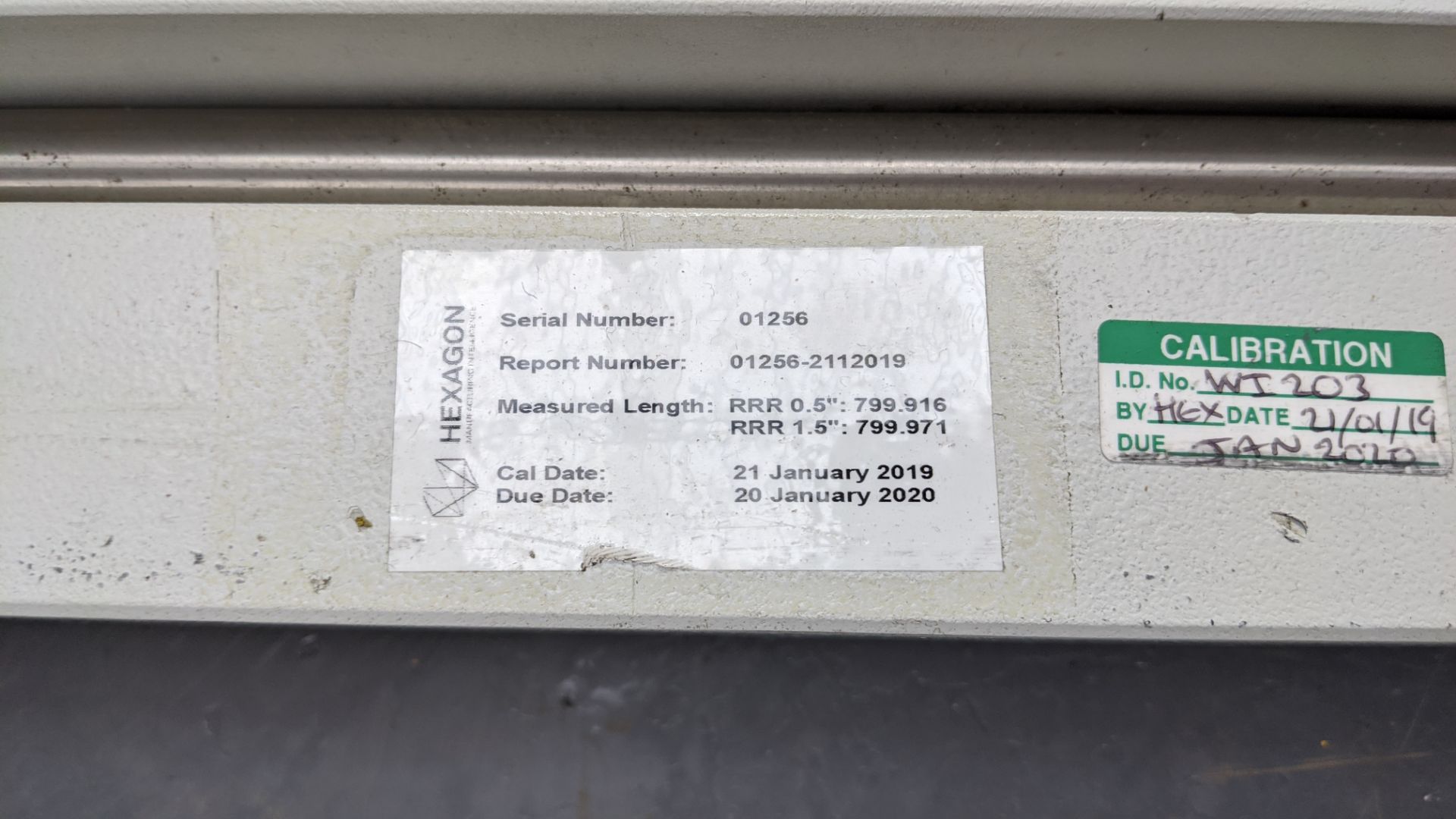 Leica laser scale bar, serial no. 01256, last calibrated January 2019, last due for calibration - Image 4 of 5