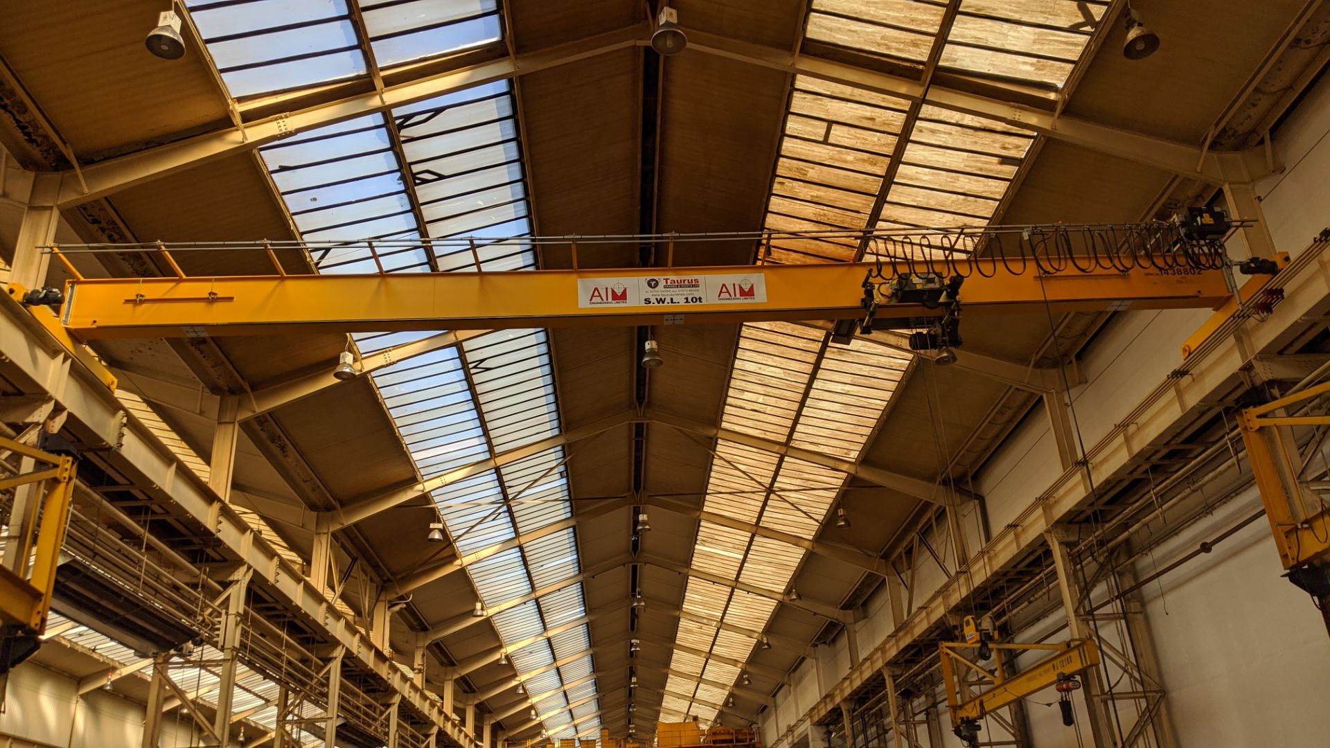 4 off 10ton capacity overhead cranes. - Image 19 of 40