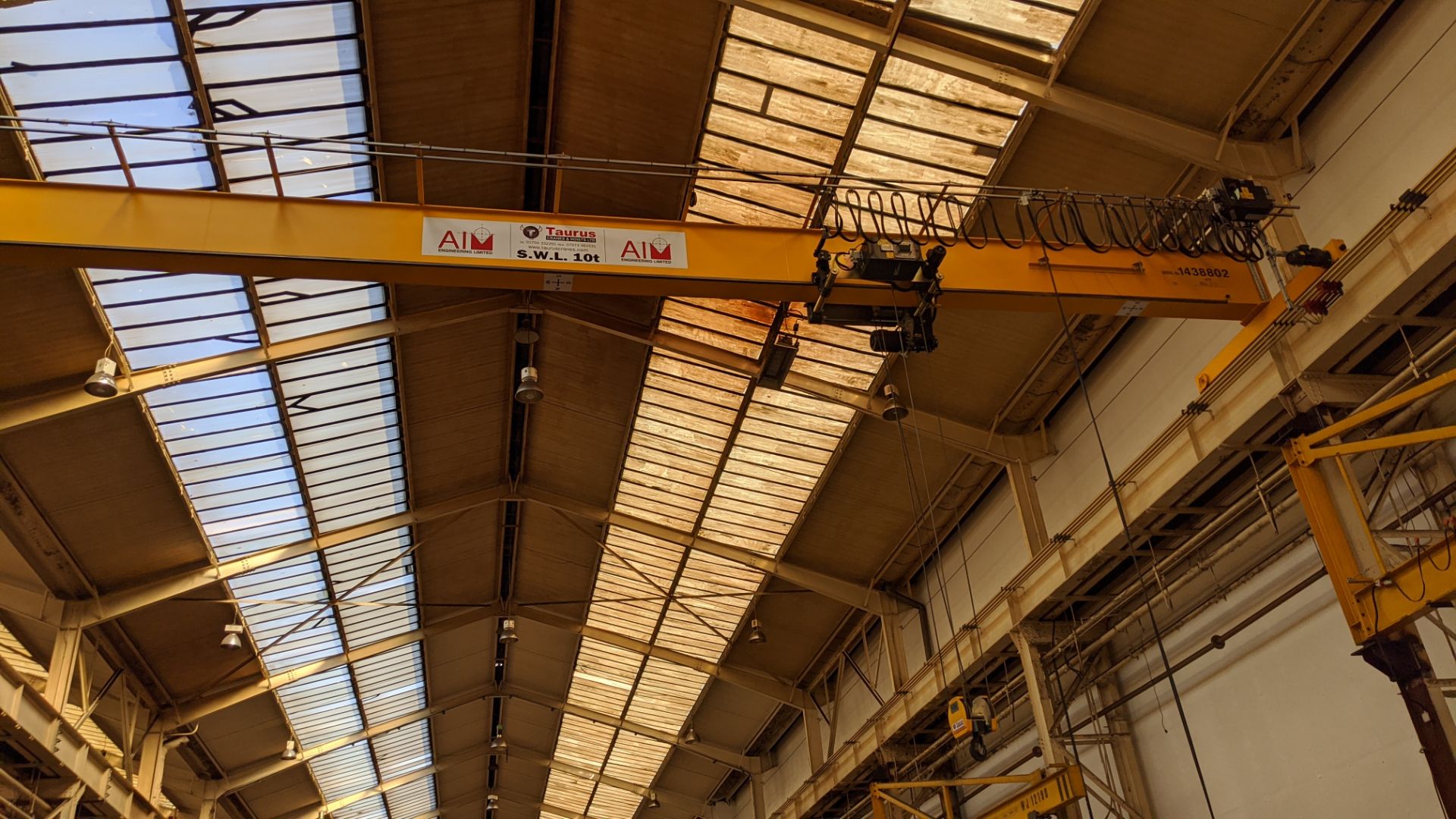 4 off 10ton capacity overhead cranes. - Image 17 of 40