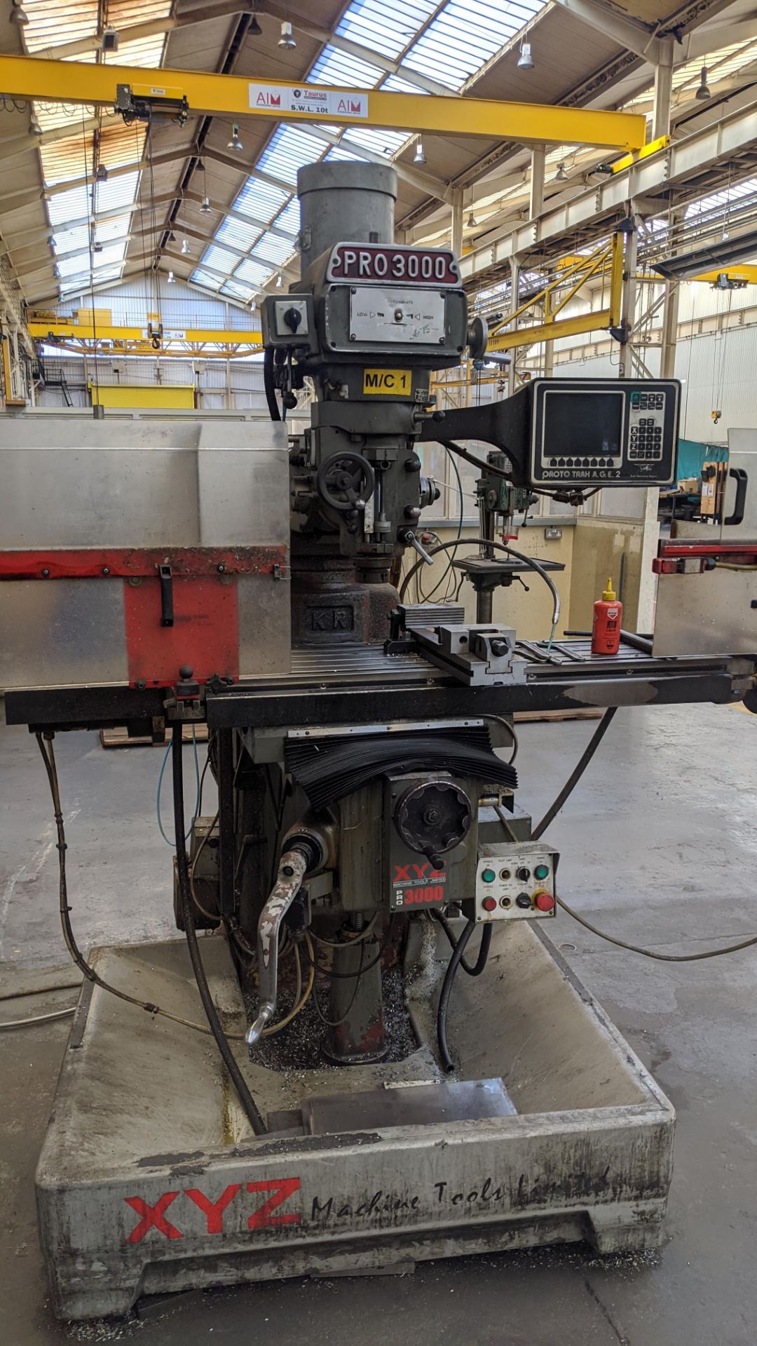 1999 King Rich KRV3000V/Pro3000 milling machine including ProtoTRAK A.G.E. 2 Auto Geometry Engine - Image 9 of 18