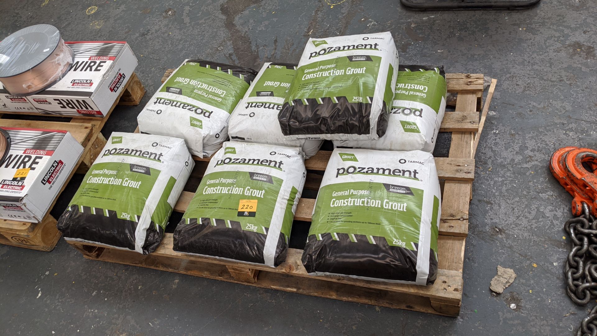 7 off 25kg bags of Pozament general purpose construction grout