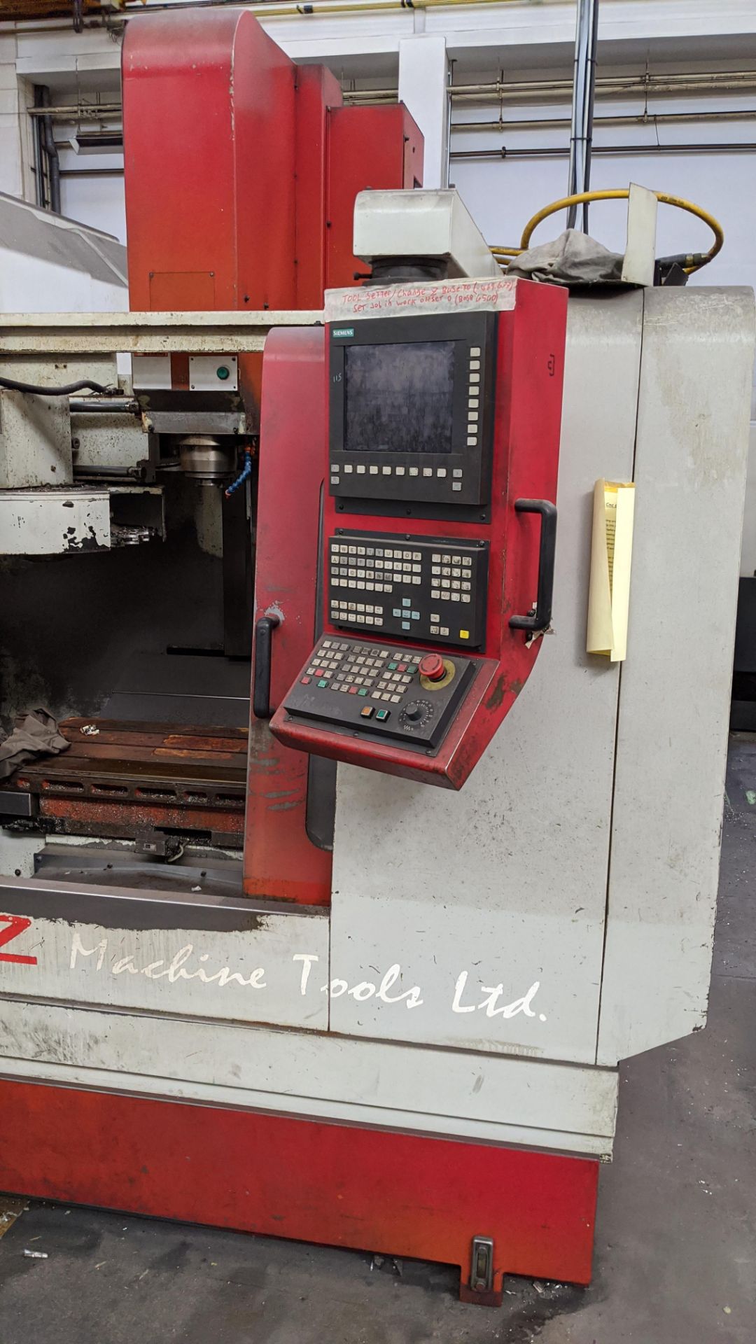 2001 XYZ model VC-810 machining centre, serial no. V0012462. This lot includes swing-out Siemens - Image 10 of 18