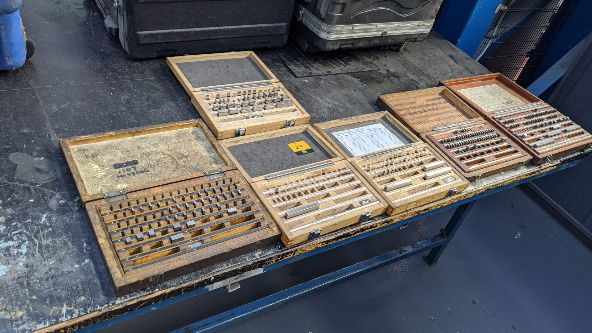 6 off Metrology Gage block kits, each in its own case - incomplete - see photos