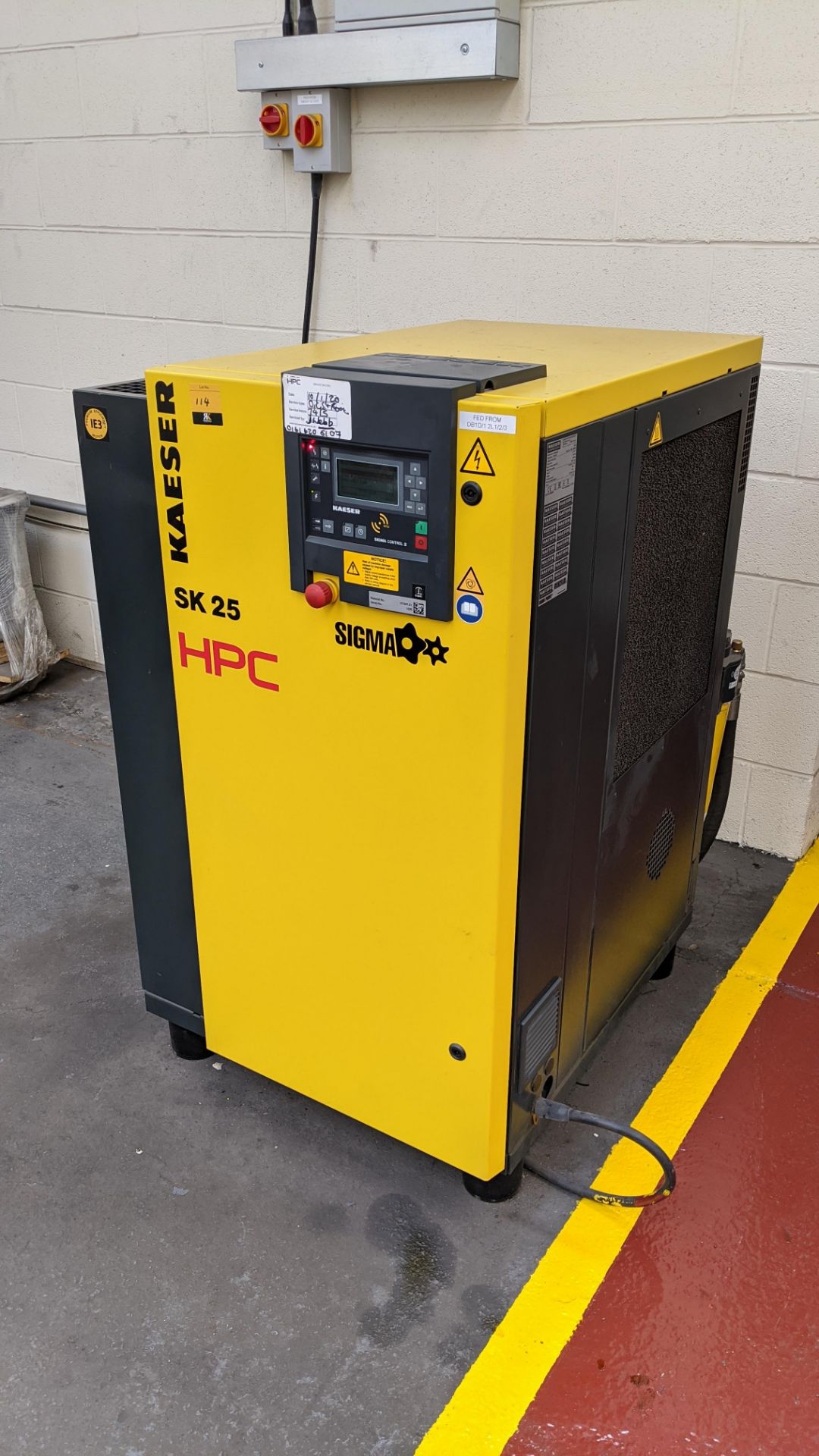 Compressor system comprising HPC Sigma model SK25 compressor (date of manufacture October 2018) plus - Image 3 of 12