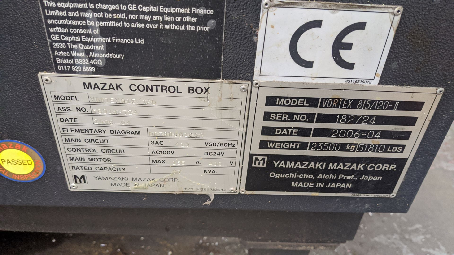 2006 Mazak Vortex 815/120-ii 5-axis CNC machining centre, serial no. 182724. Fanuc control panel. - Image 33 of 38