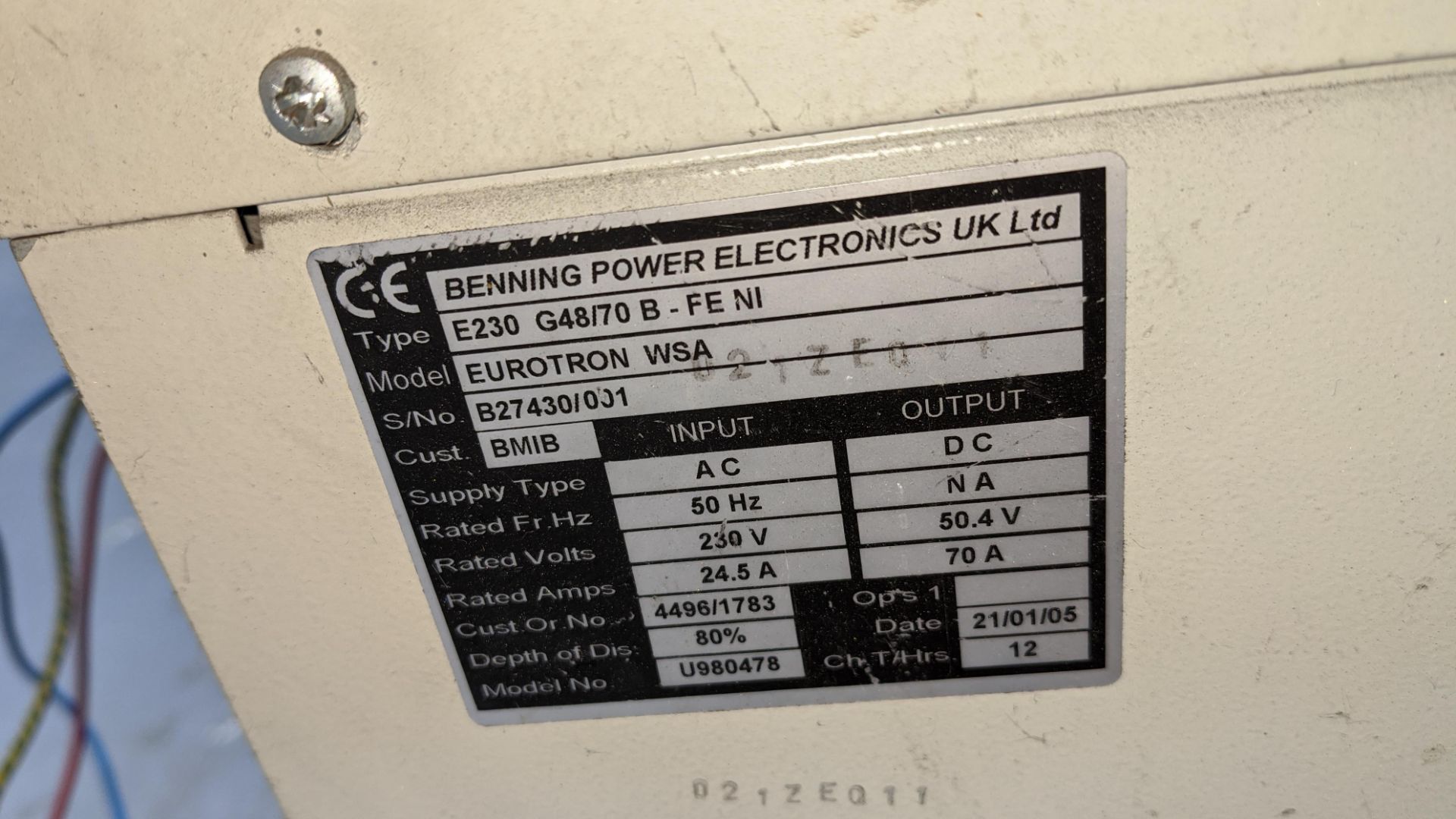 Battery charger, presumed to be for use with forklift truck or similar - Image 5 of 6