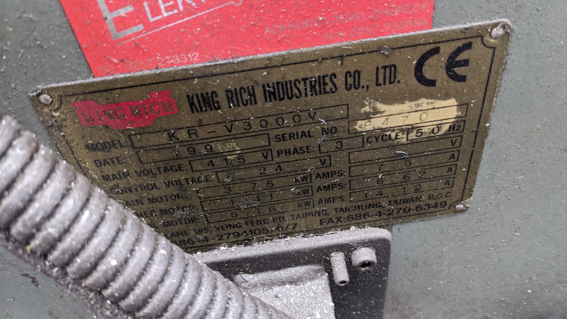 1998 King Rich KRV3000-V milling machine, serial no. 8470. Includes Newall Topaz Mill controller. - Image 14 of 15
