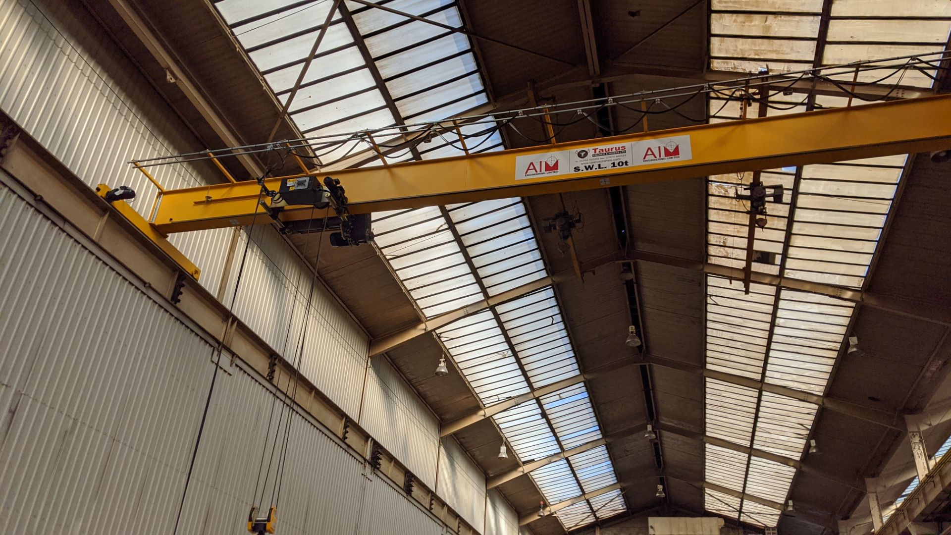 4 off 10ton capacity overhead cranes. - Image 2 of 40