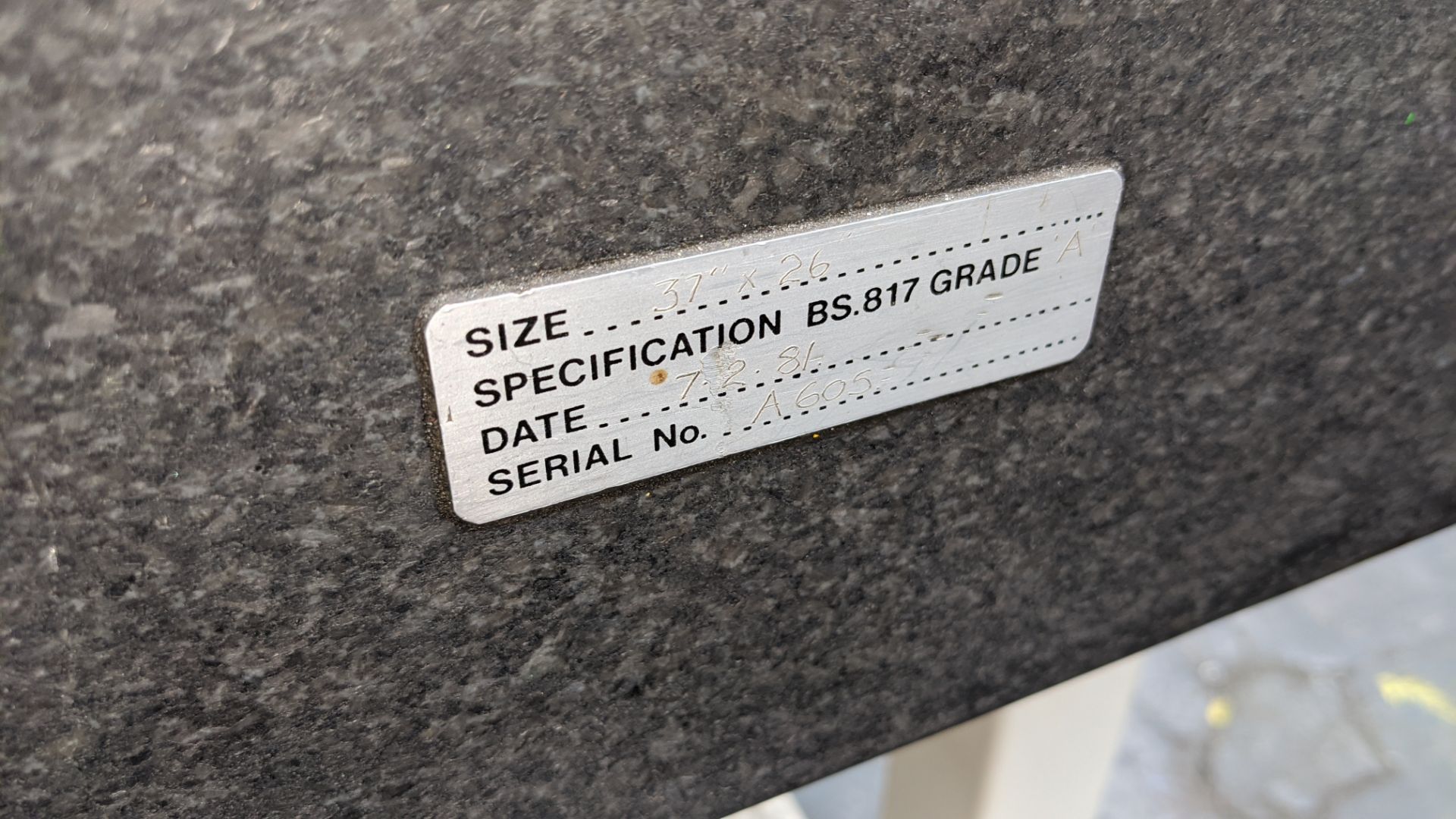 Granite surface table for use with CMM, the granite top itself measuring approx. 940mm x 660mm x - Image 3 of 4
