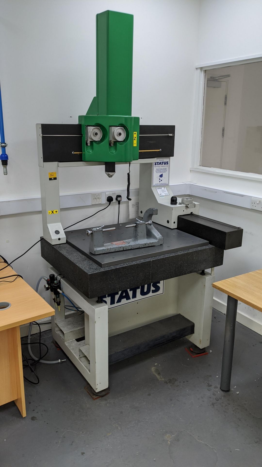 Coord 3 CMM on table measuring approx. 900mm x 780mm, including plate & bench centre as pictured. We