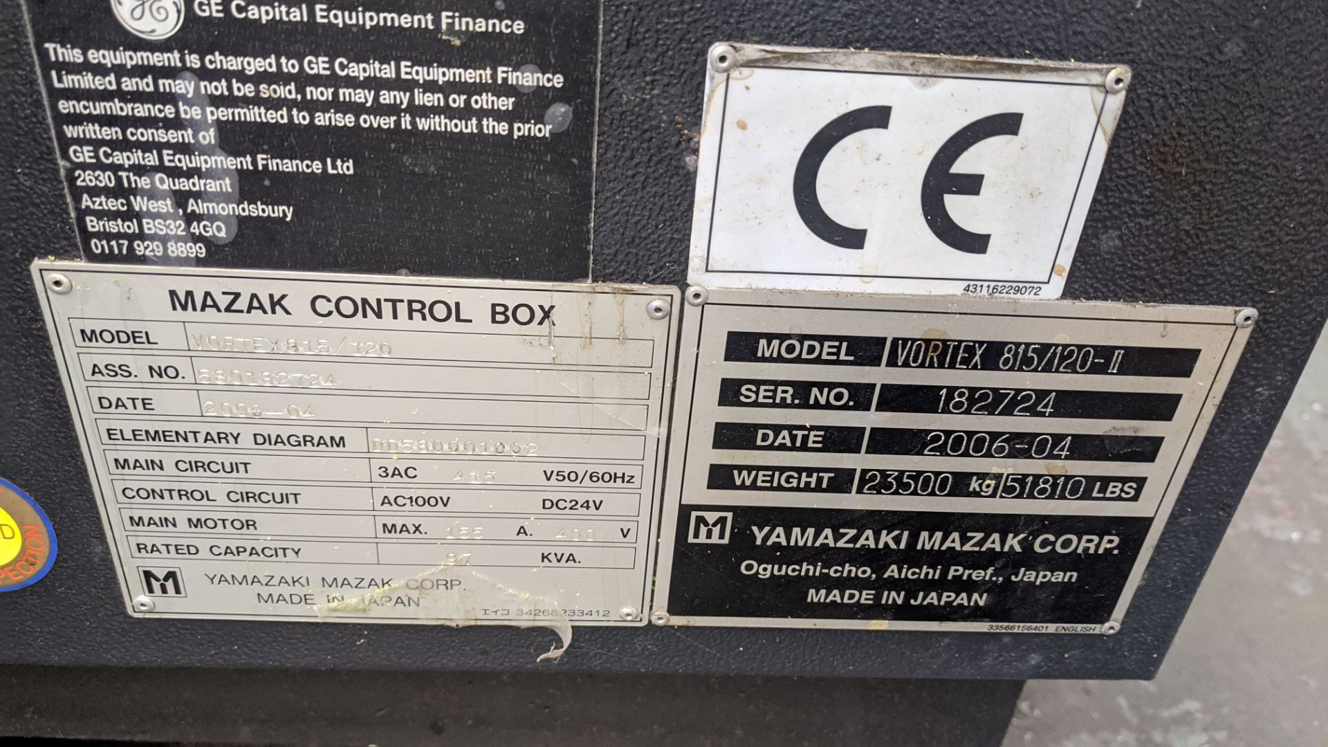 2006 Mazak Vortex 815/120-ii 5-axis CNC machining centre, serial no. 182724. Fanuc control panel. - Image 32 of 38