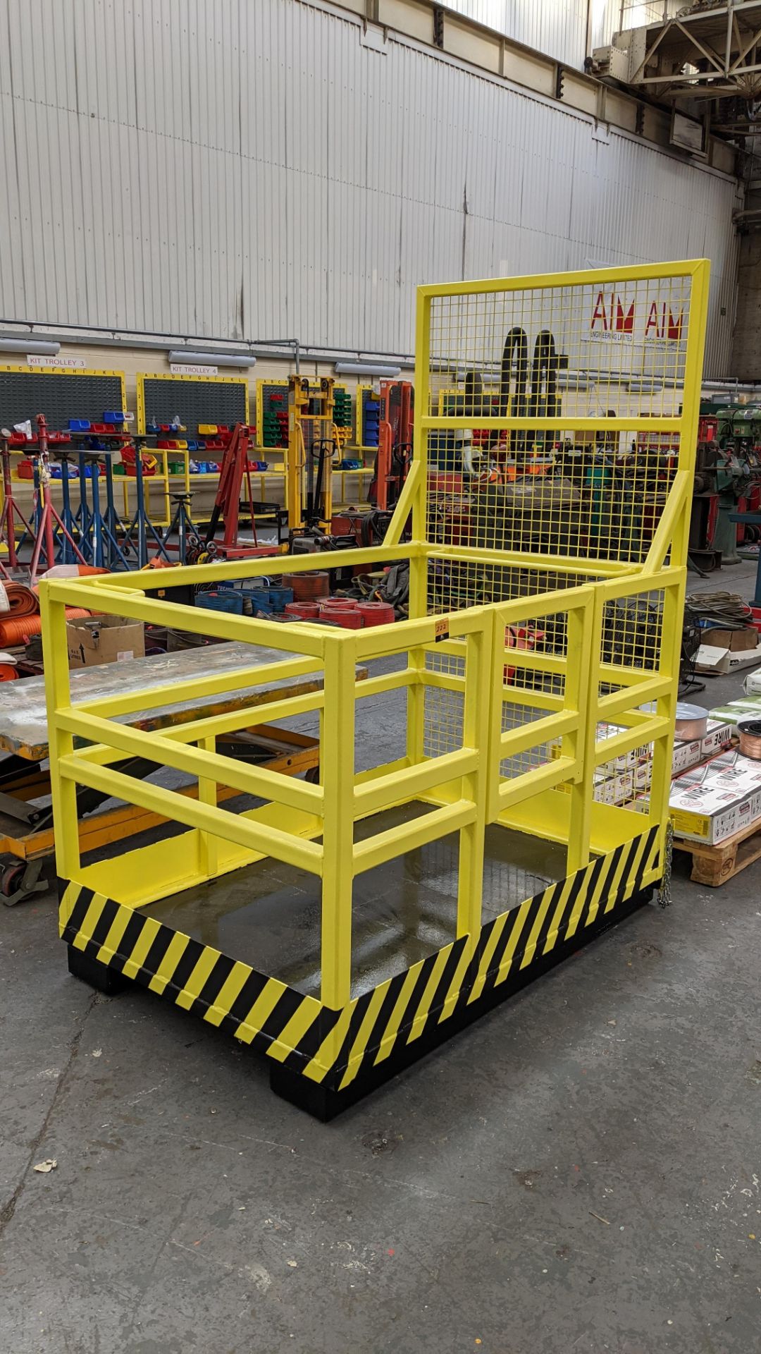 Large forklift truck inspection cage, incorporating lockable door - Image 2 of 6