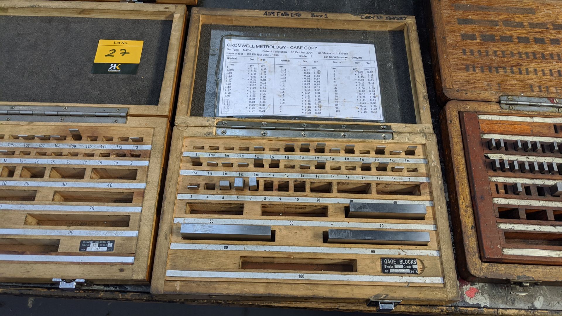 6 off Metrology Gage block kits, each in its own case - incomplete - see photos - Image 6 of 9