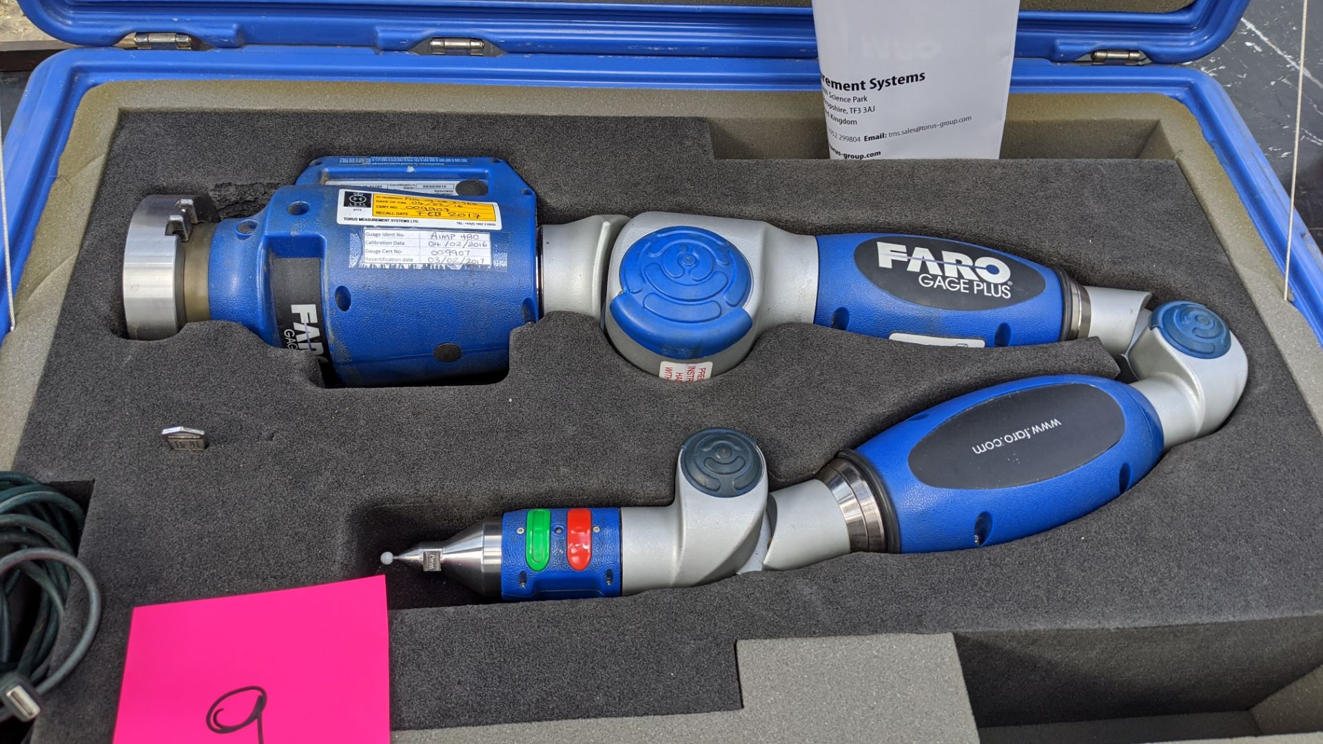 Faro Gage Plus measuring arm, model F04, serial no. F04-02-06-21765. This lot includes mobile