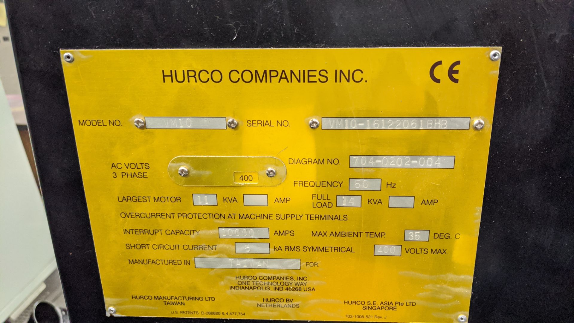 2011 Hurco VM10 CNC machining centre, serial no. H-V1E0580. Incorporates Max swing-out controller. - Image 13 of 20