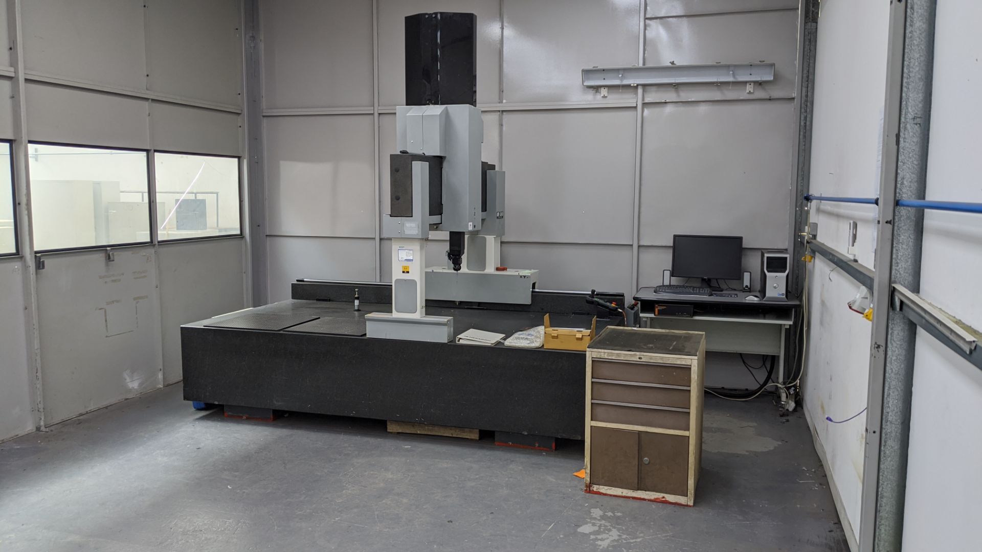 LK Microvector CMM model G80 with Renishaw model PH10T probe on granite table measuring approx.