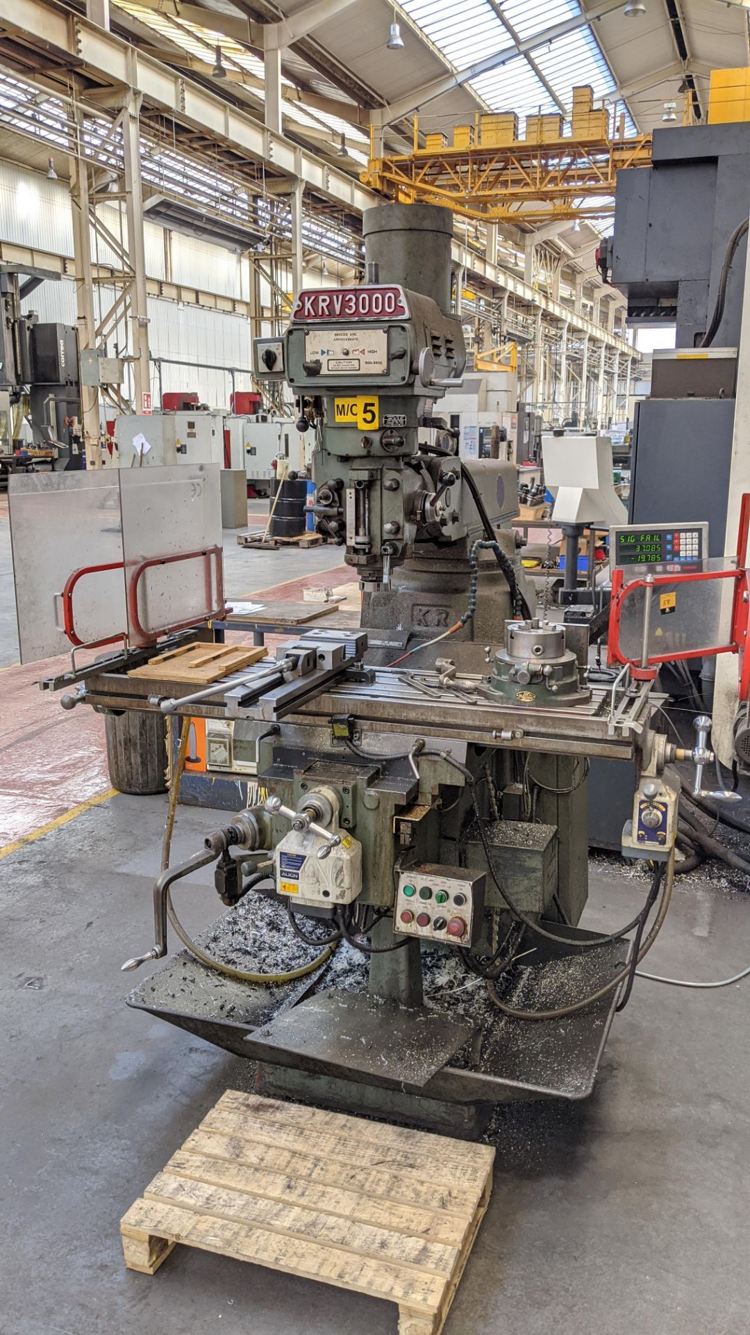 1998 King Rich KRV3000-V milling machine, serial no. 8470. Includes Newall Topaz Mill controller.