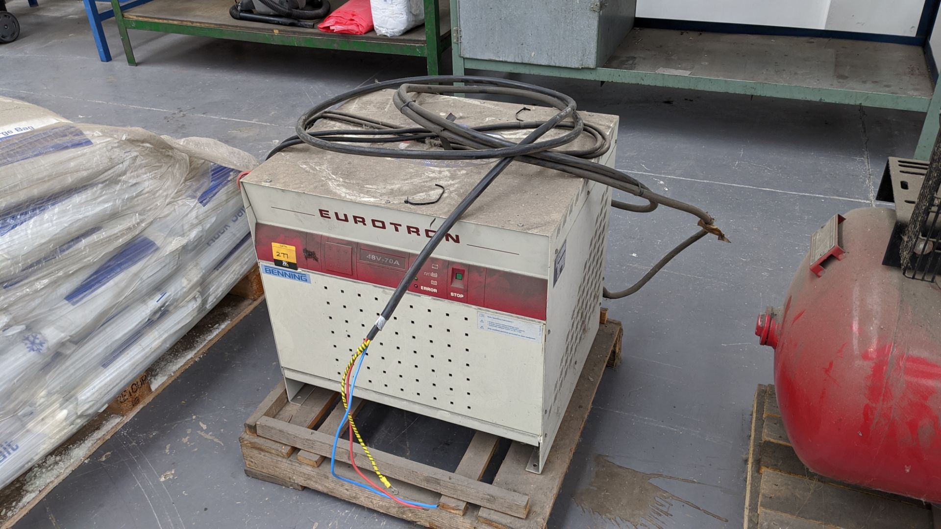 Battery charger, presumed to be for use with forklift truck or similar