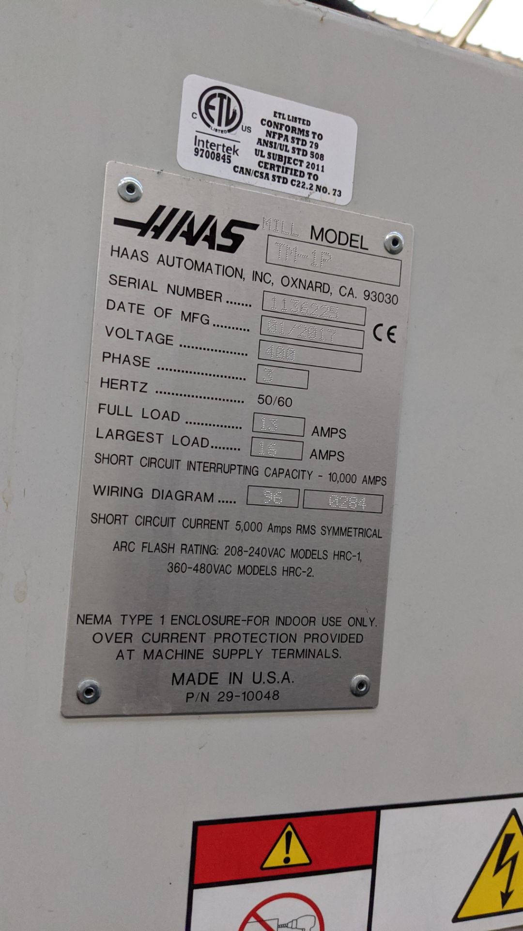 2017 Haas model TM-1P CNC machining centre, serial no. 1136225. Incorporating swing-out controls. - Image 17 of 24