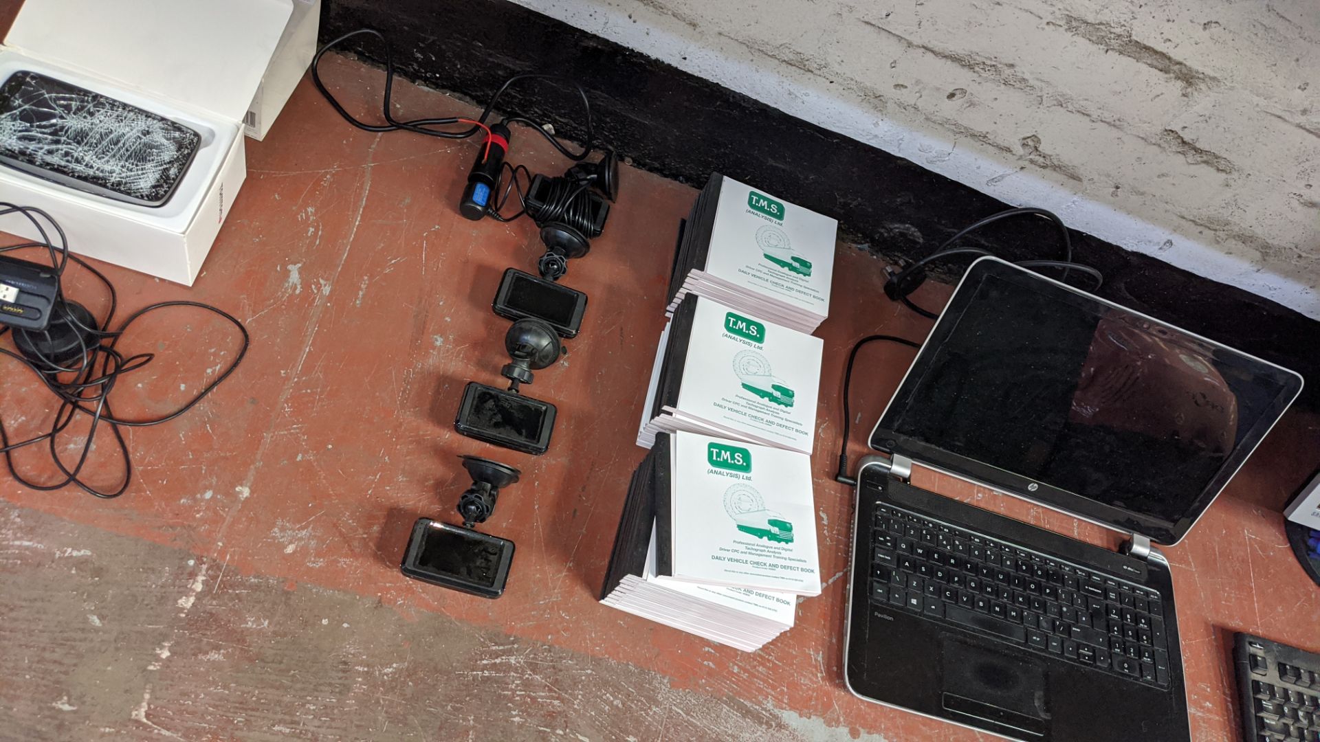 Contents of 2 shelves of assorted IT equipment including telephones, printers, computers, dash cams, - Image 9 of 13