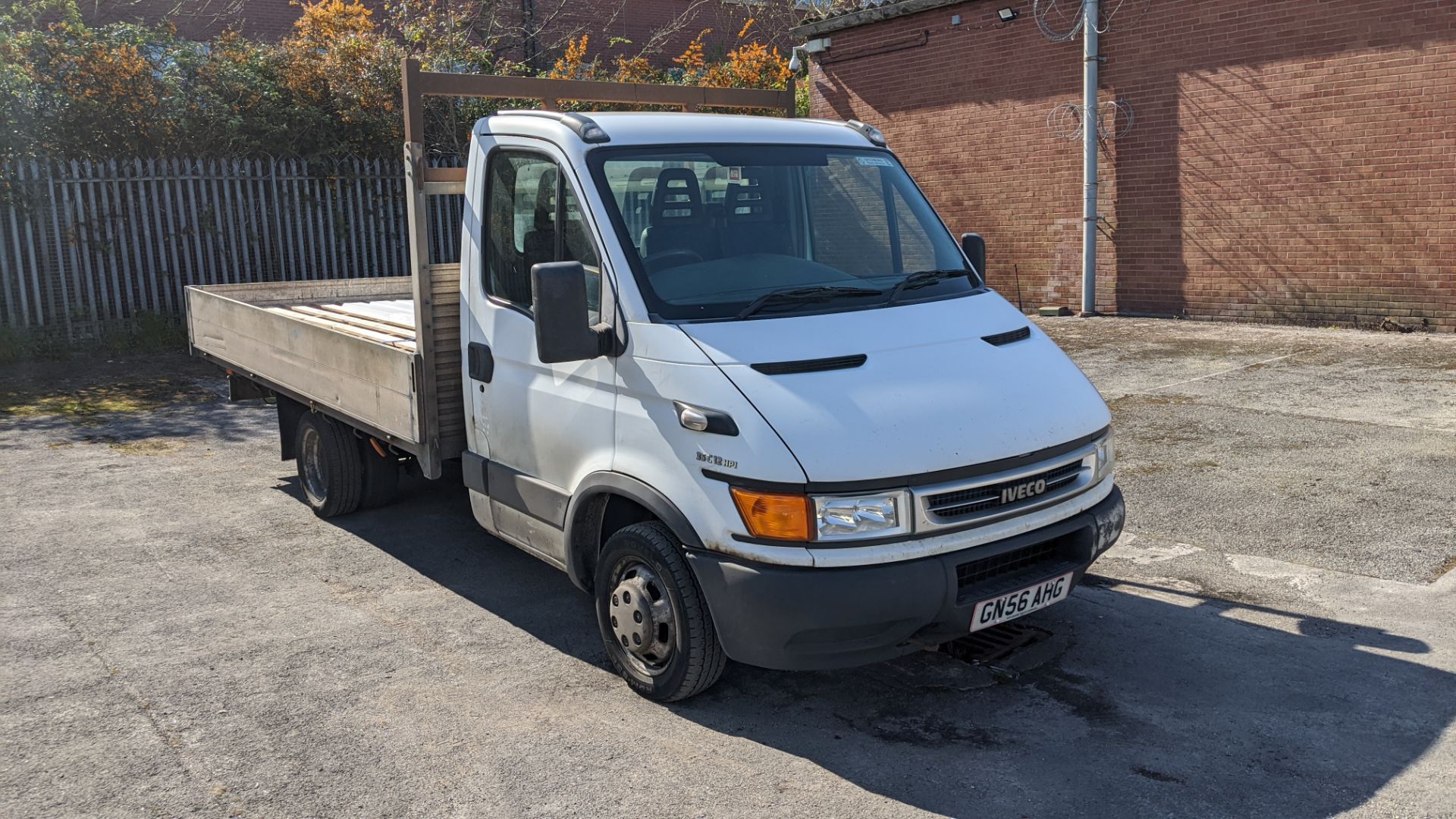 GN56 AHG Iveco Daily 35C12 MWB Dropside bed length 3.95m, 2300cc diesel engine. Colour: White. First - Image 2 of 18