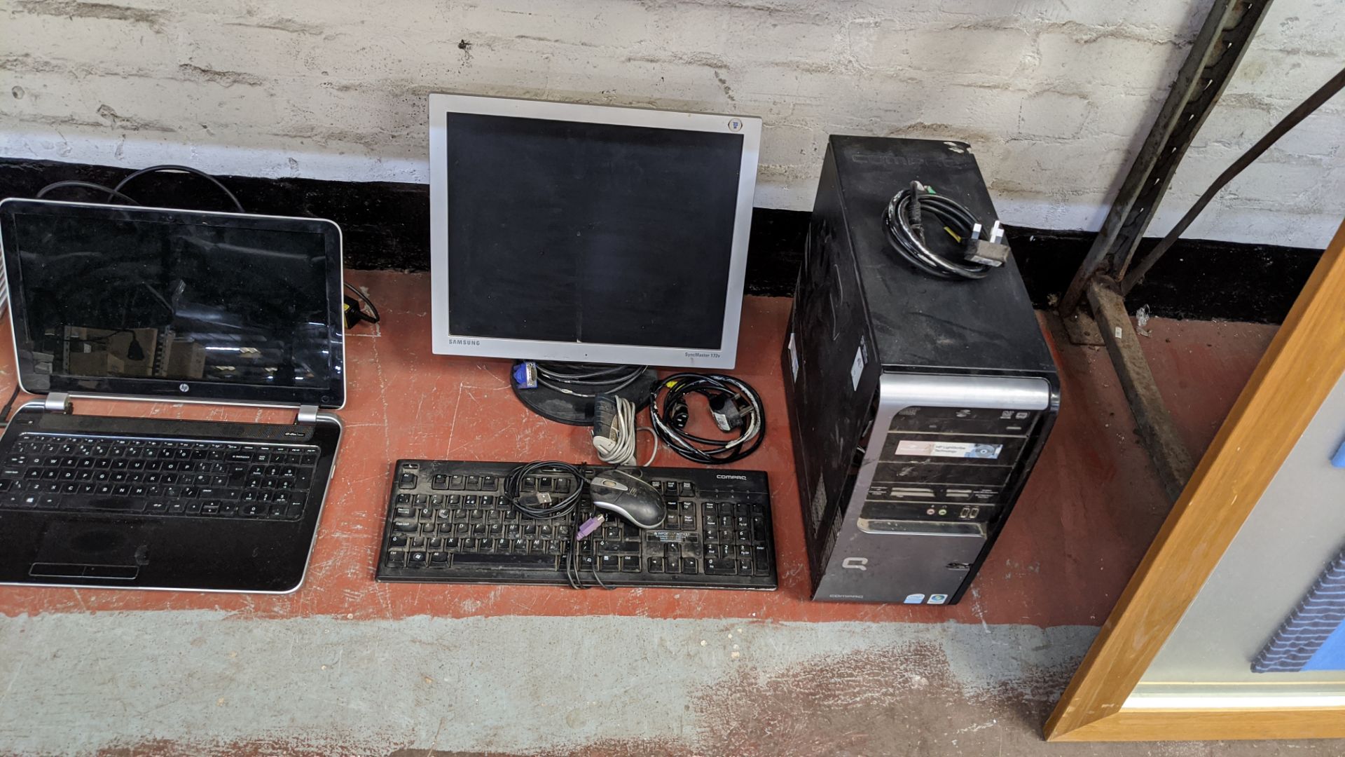 Contents of 2 shelves of assorted IT equipment including telephones, printers, computers, dash cams, - Image 7 of 13