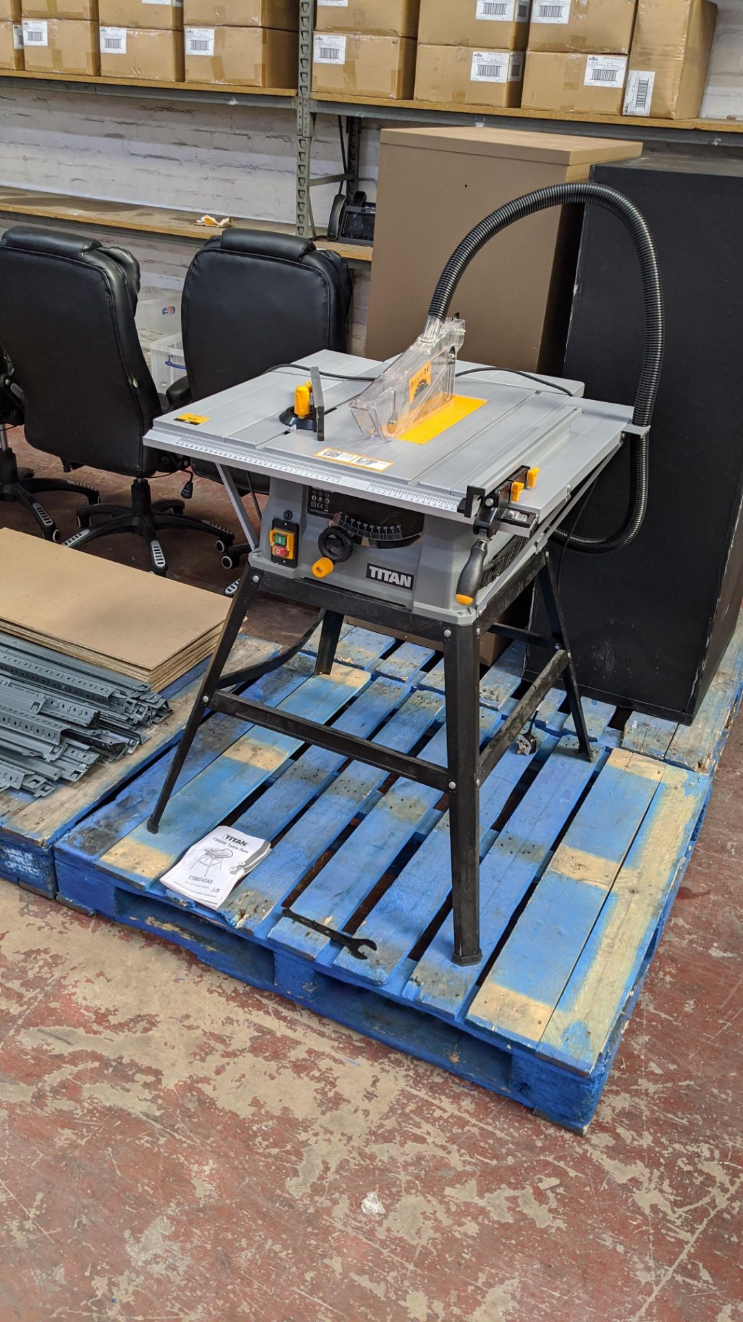 Titan 1500w table saw model TTB674TAS. Lots 22 - 53 are all located inside our warehouse. Please - Image 2 of 7