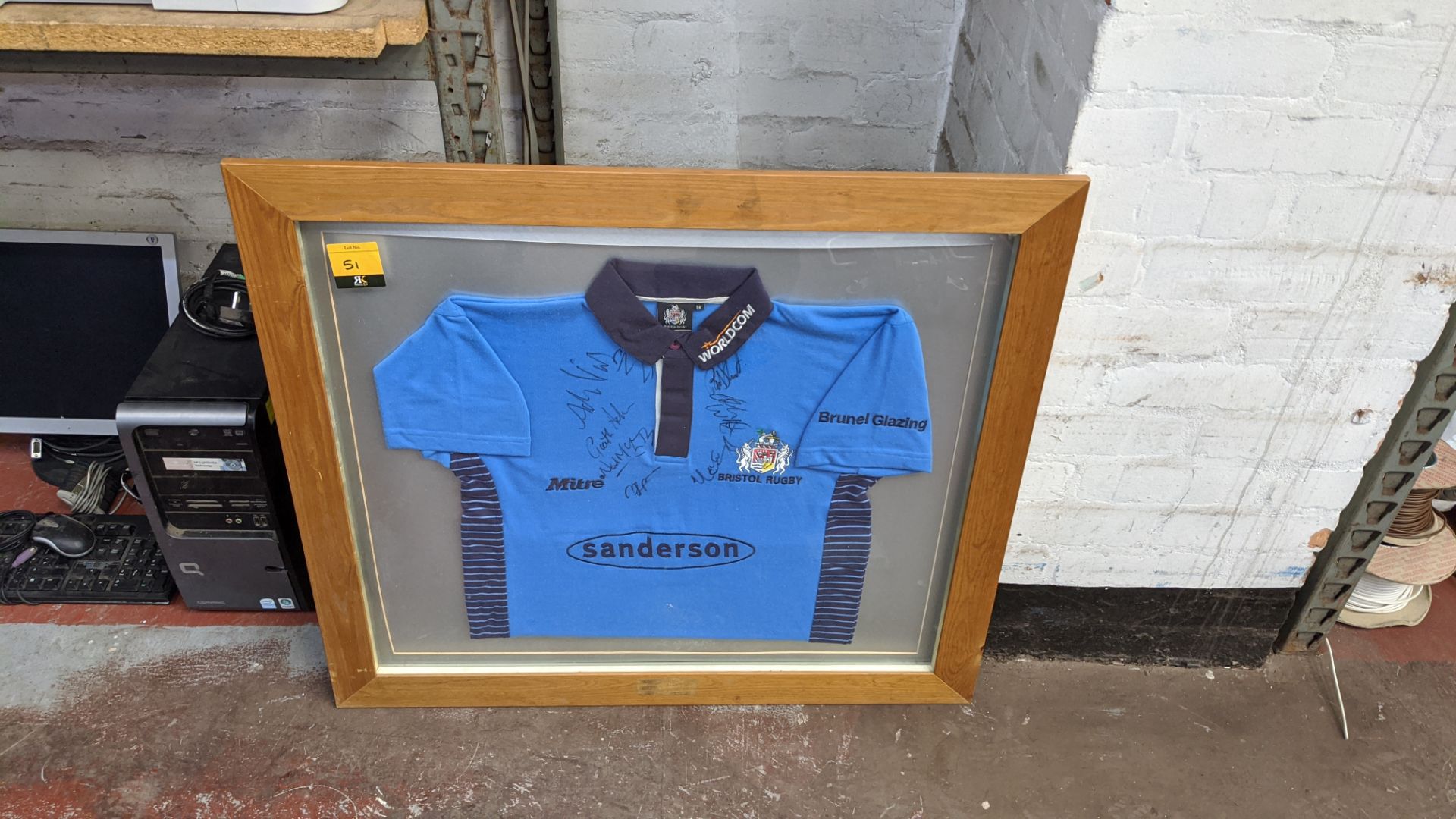 Bristol Rugby framed signed shirt. Lots 22 - 53 are all located inside our warehouse. Please