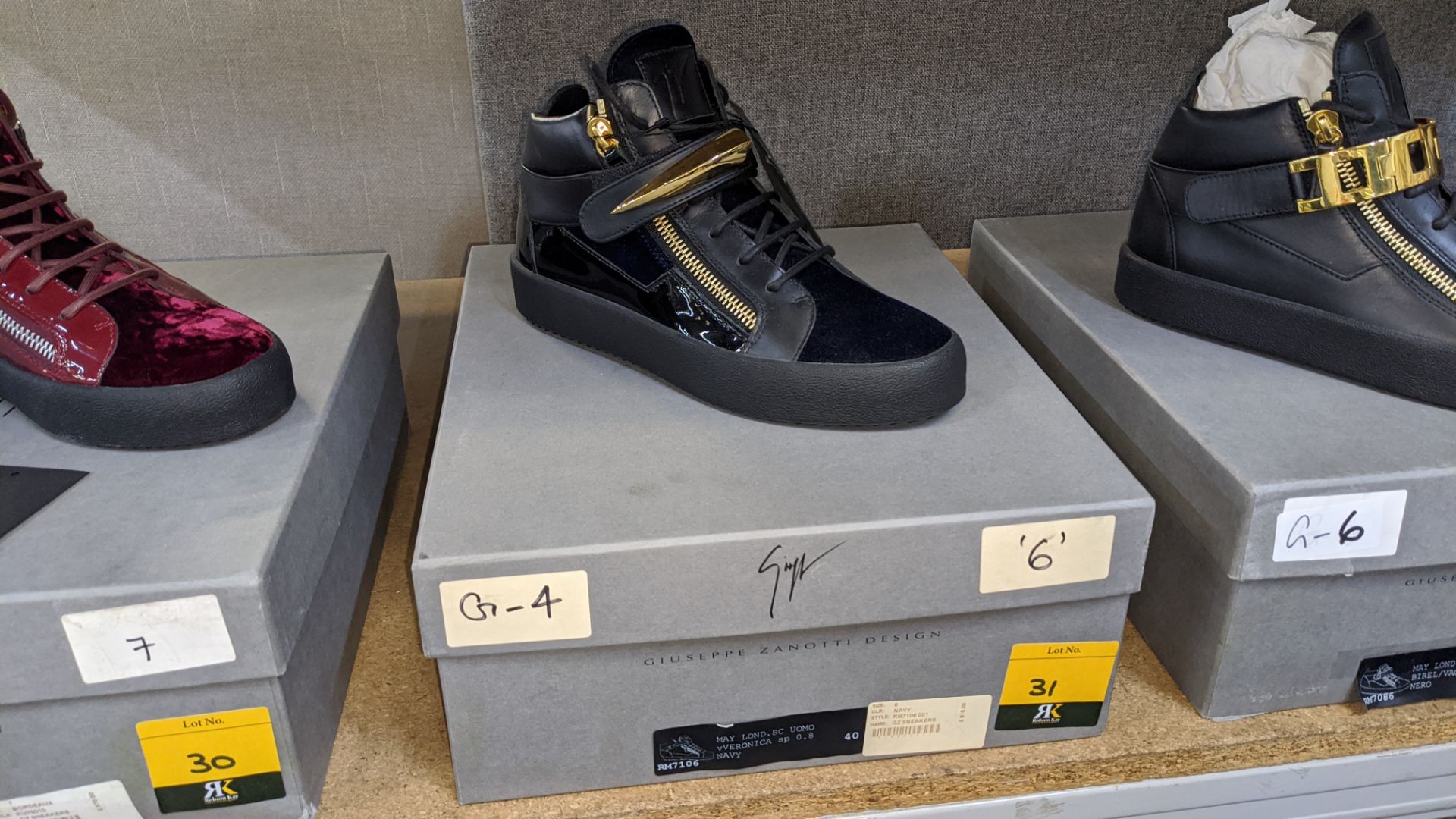 Pair of Giuseppe Zanotti Design trainers, product code RM7106 colour Navy size EU40/UK6, RRP £810 - Image 2 of 6