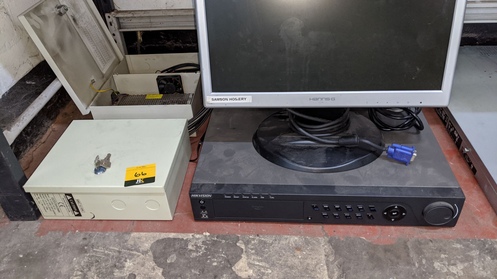 CCTV equipment comprising HIK Vision DVR with monitor plus 2 off lockable power supplies for use - Image 2 of 5