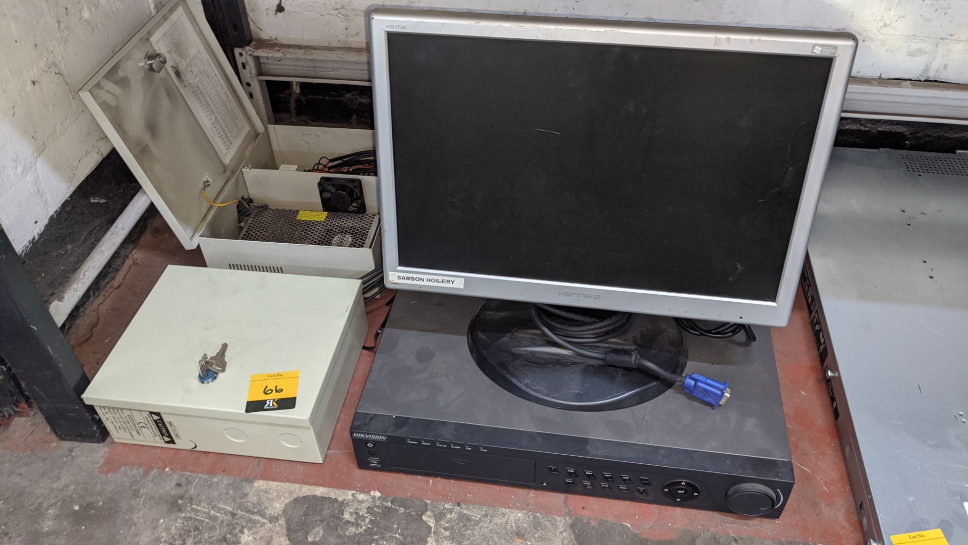 CCTV equipment comprising HIK Vision DVR with monitor plus 2 off lockable power supplies for use