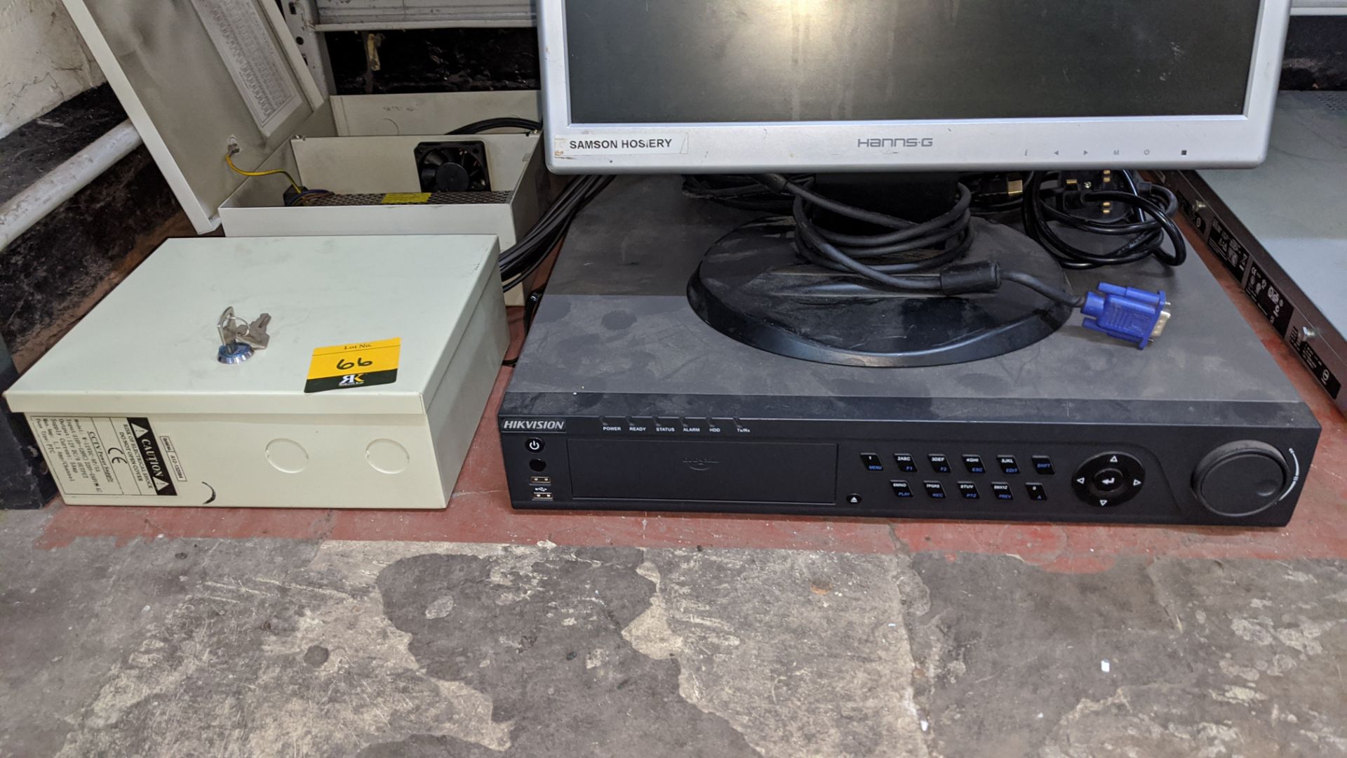 CCTV equipment comprising HIK Vision DVR with monitor plus 2 off lockable power supplies for use - Image 3 of 5
