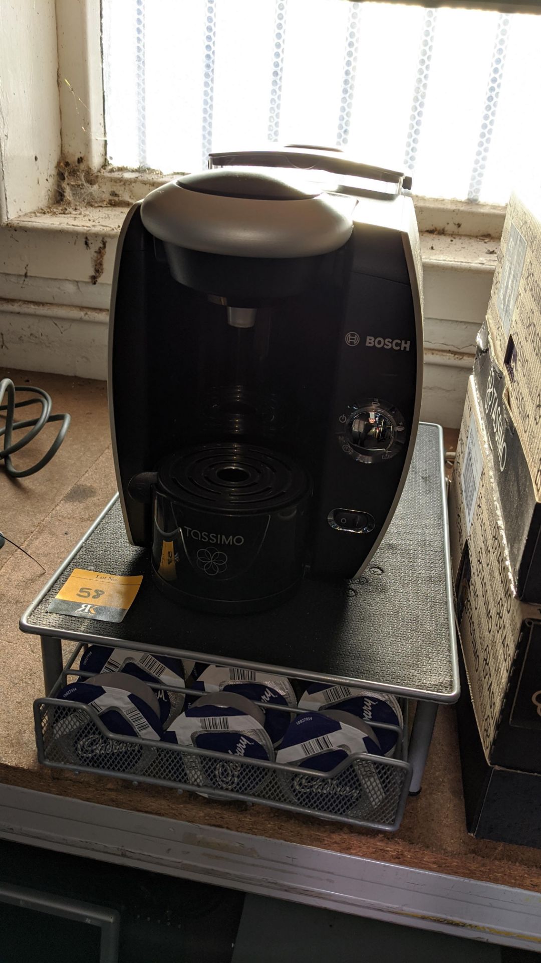 Bosch Tassimo coffee machine, including stand & quantity of Cadburys chocolate inserts plus 2 - Image 5 of 7