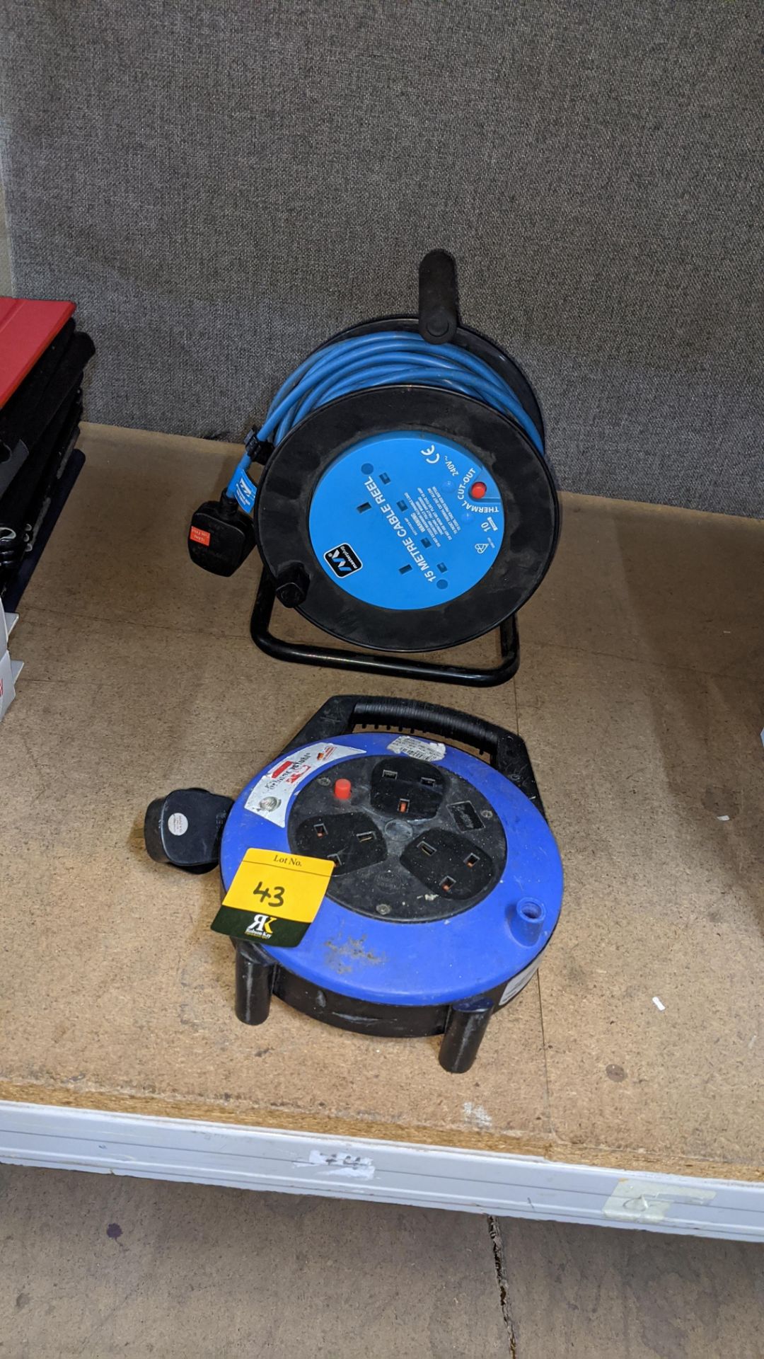 2 off electrical extension reels. IMPORTANT: This auction is strictly subject to a two day payment