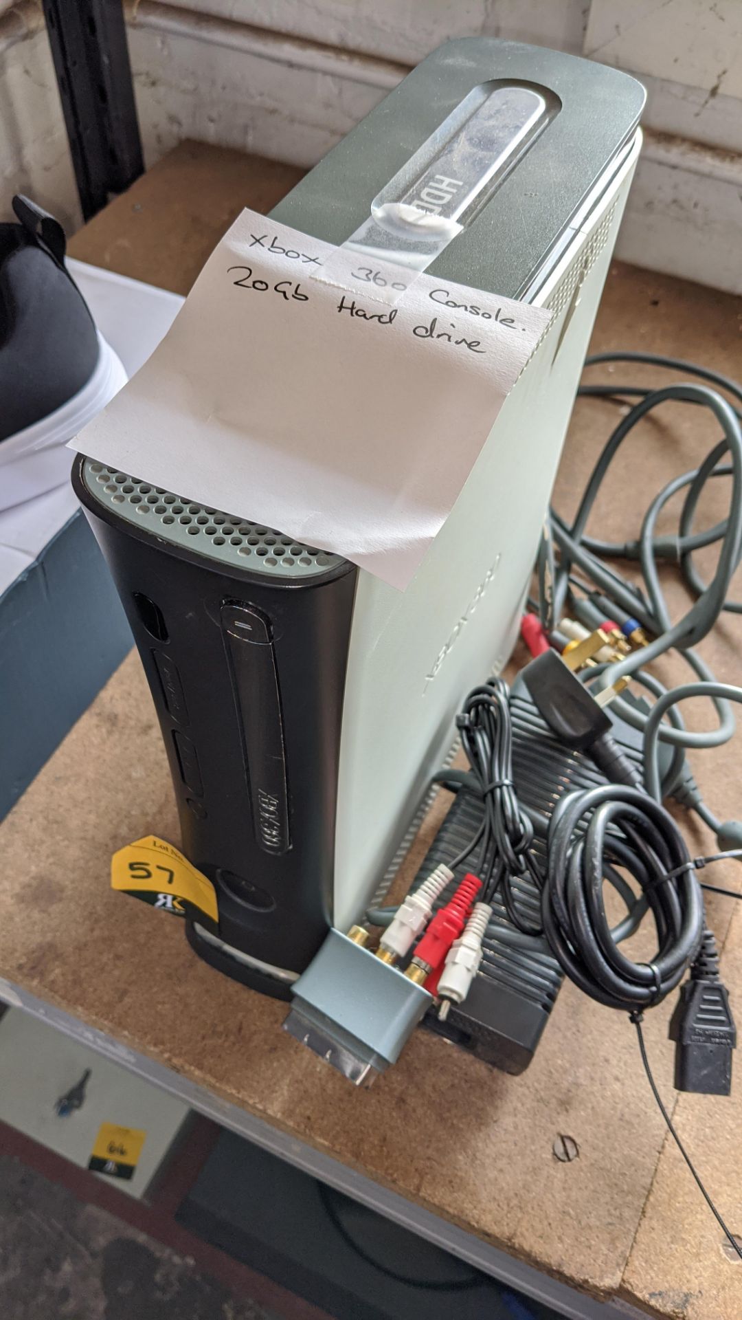 Xbox 360 games console, with 20Gb hard drive, including power pack & cables as pictured. - Image 2 of 5