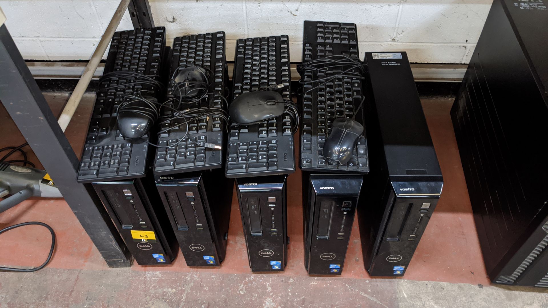 5 off Dell Vostro desktop computers, including 4 keyboards & 4 mice. NB the hard drives have been