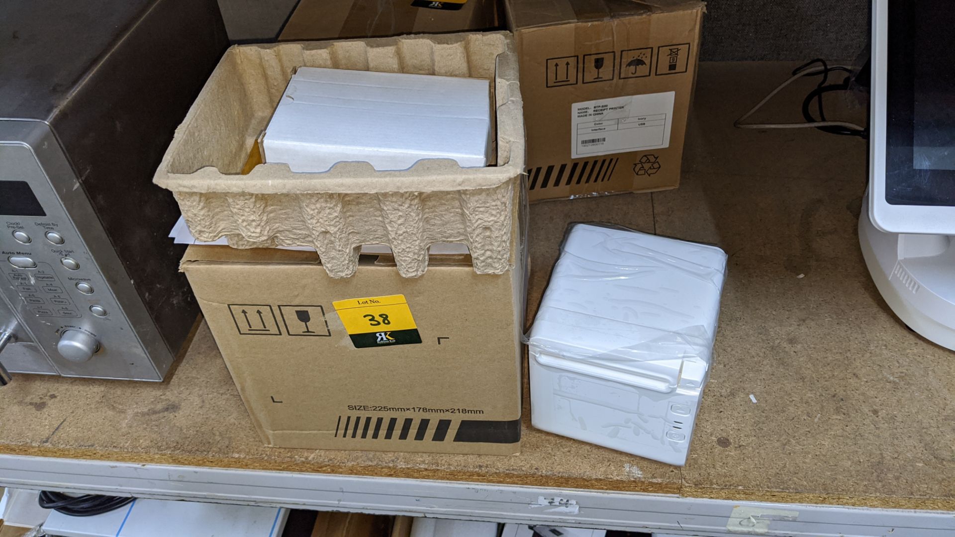 SNBC receipt printer model BTP-S80, appears to be new, boxed & unused Lots 35 - 49 consist of the